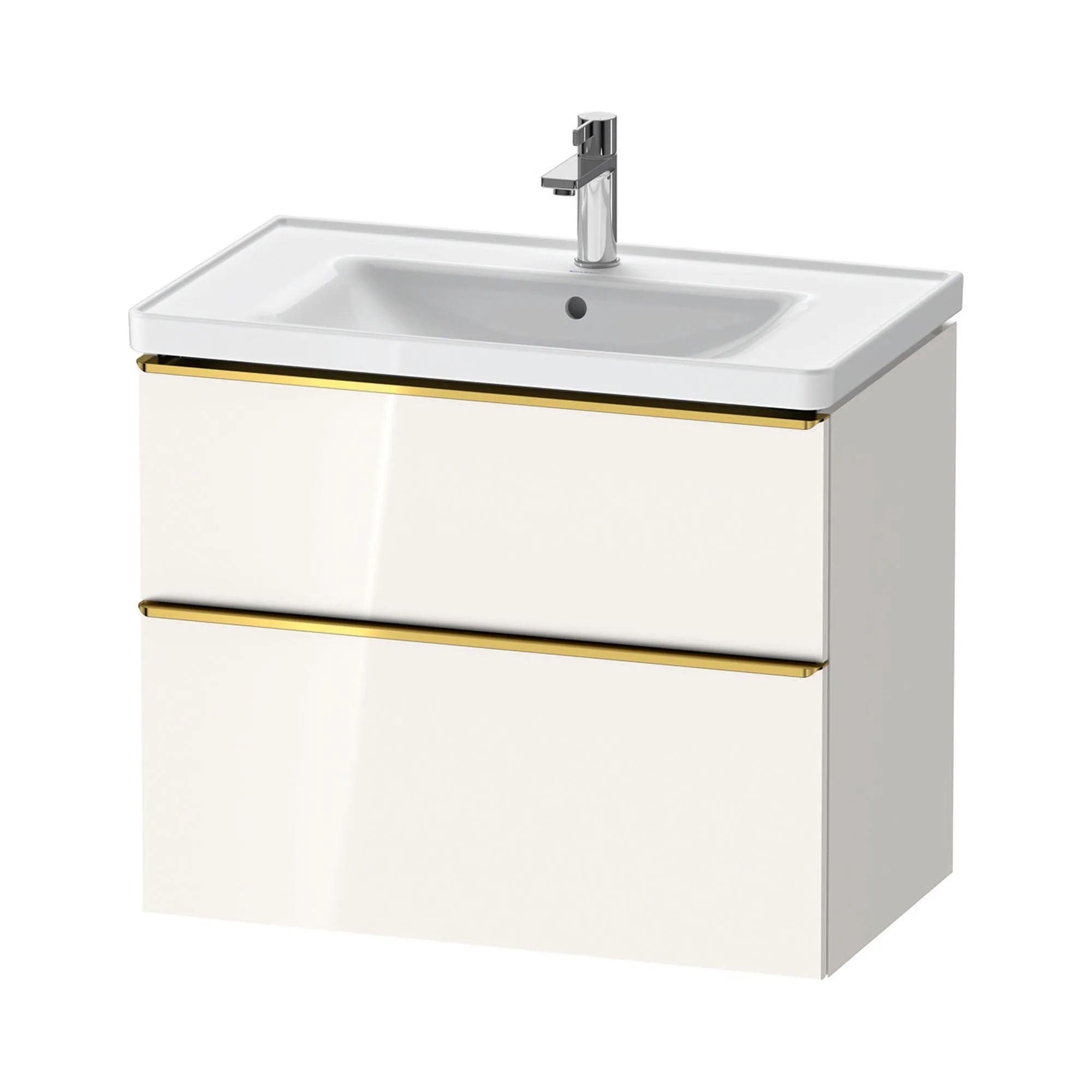 Duravit D-Neo Wall Mounted 2-Drawer Vanity Unit With Ceramic Basin - Gloss White