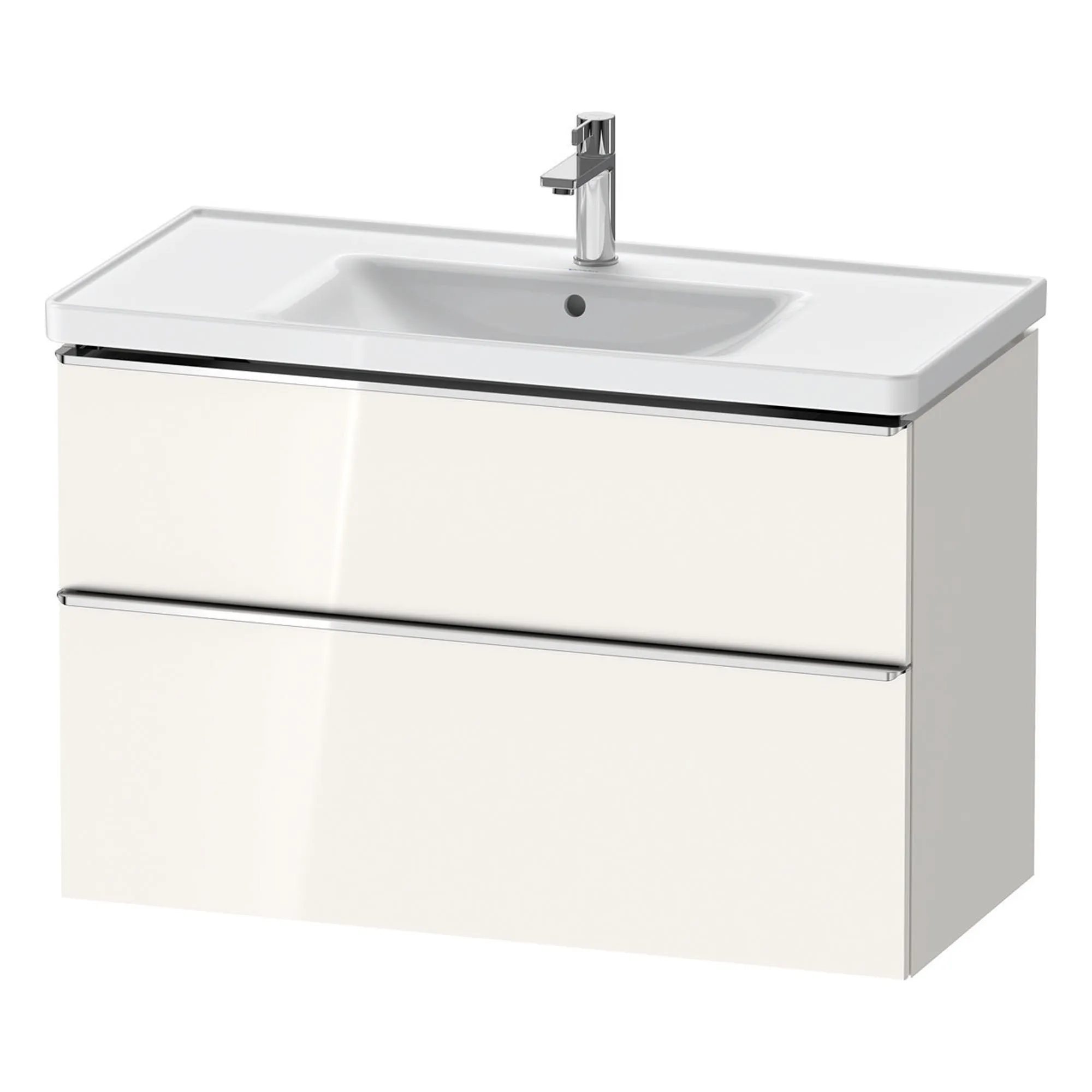 Duravit D-Neo Wall Mounted 2-Drawer Vanity Unit With Ceramic Basin - Gloss White