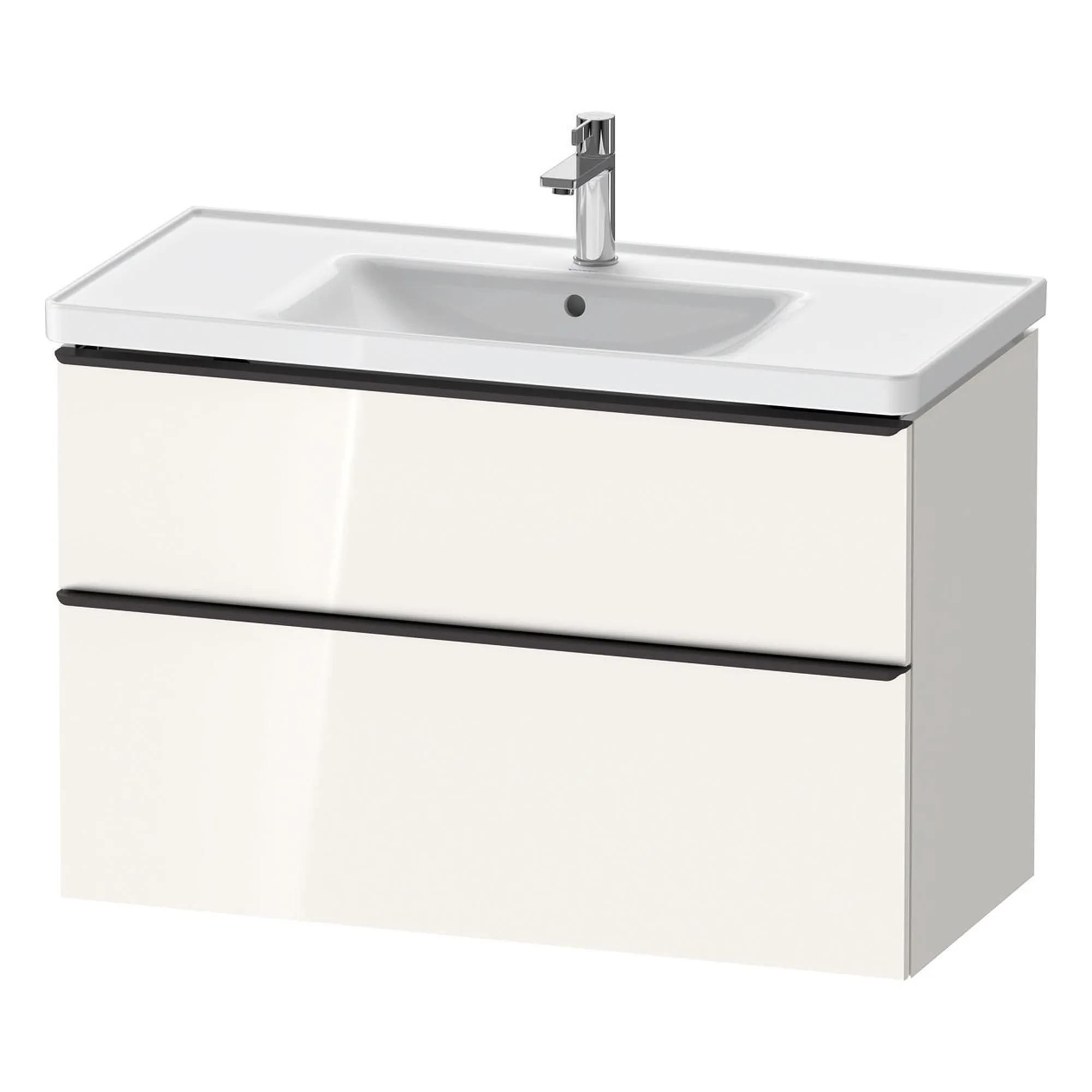 Duravit D-Neo Wall Mounted 2-Drawer Vanity Unit With Ceramic Basin - Gloss White