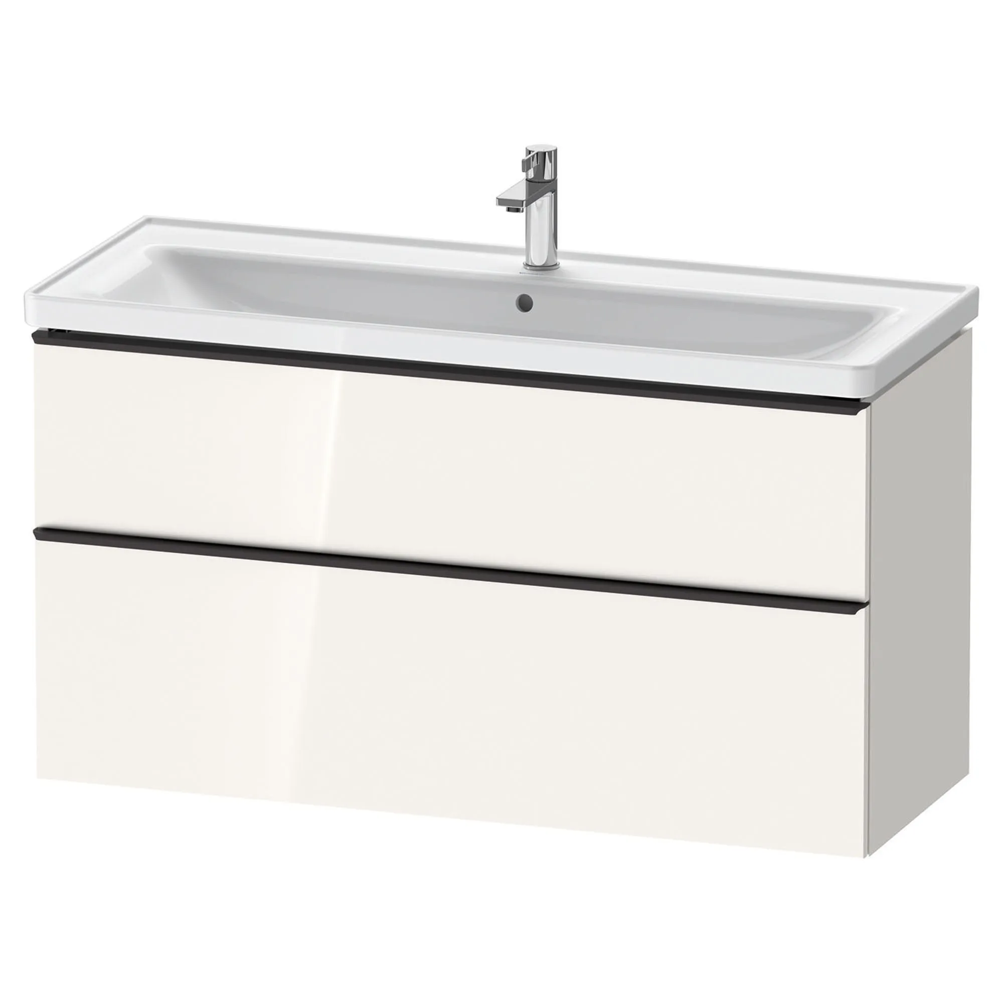 Duravit D-Neo Wall Mounted 2-Drawer Vanity Unit With Ceramic Basin - Gloss White