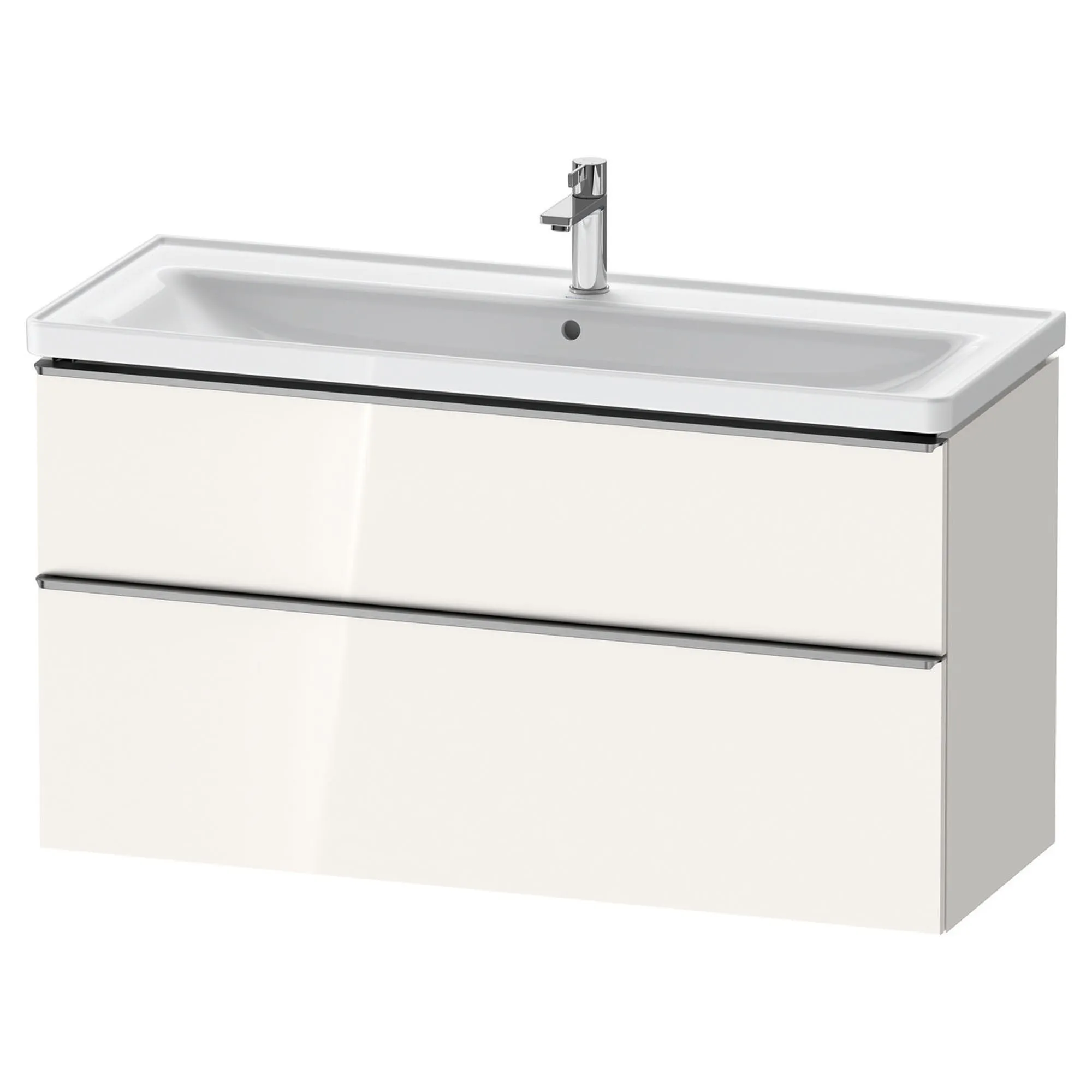 Duravit D-Neo Wall Mounted 2-Drawer Vanity Unit With Ceramic Basin - Gloss White