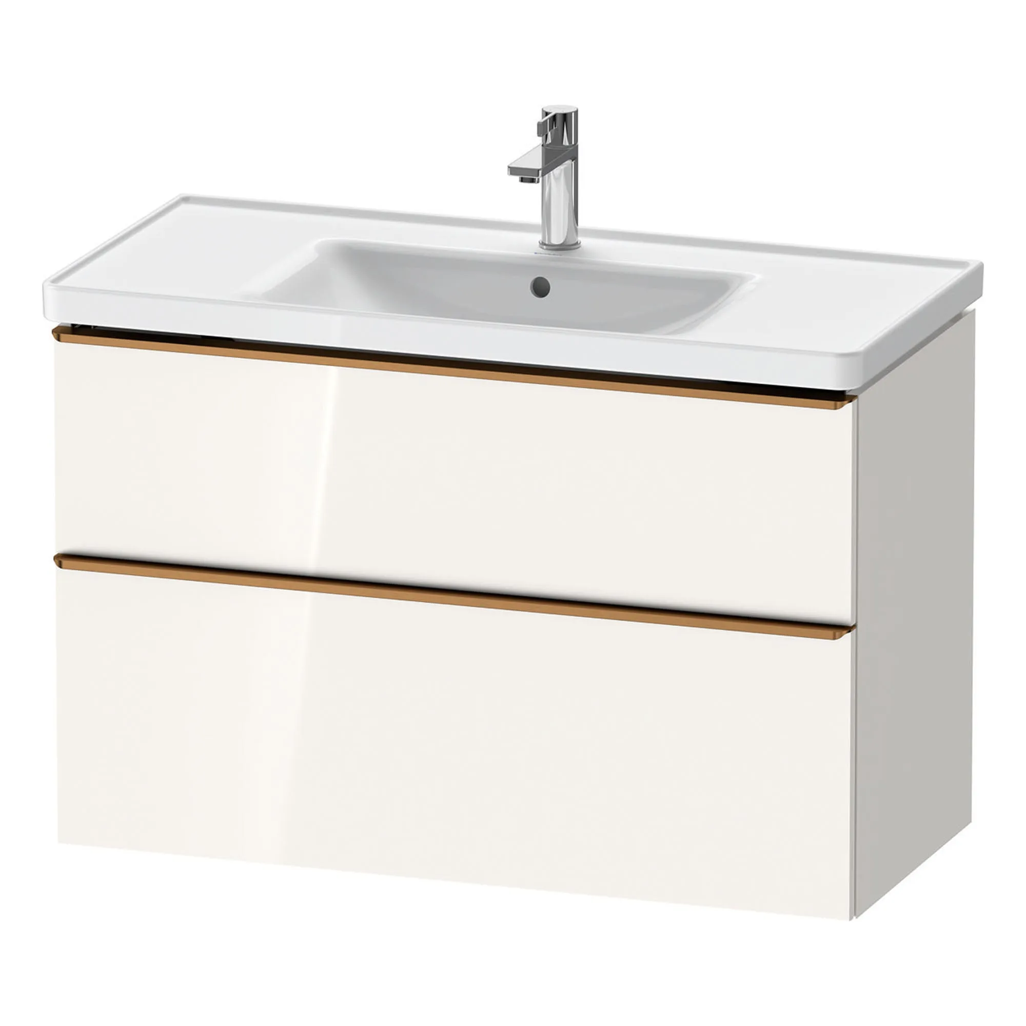 Duravit D-Neo Wall Mounted 2-Drawer Vanity Unit With Ceramic Basin - Gloss White