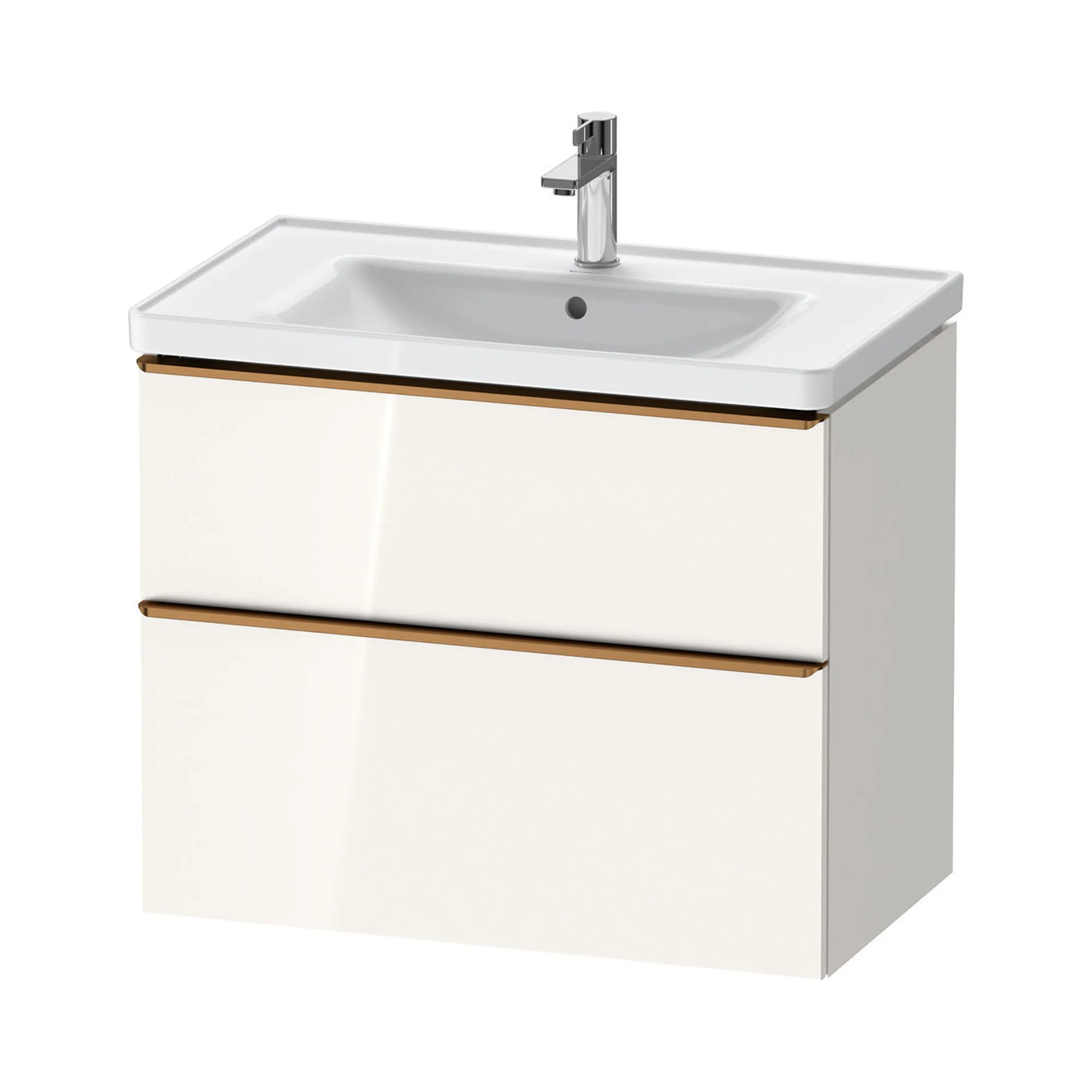 Duravit D-Neo Wall Mounted 2-Drawer Vanity Unit With Ceramic Basin - Gloss White