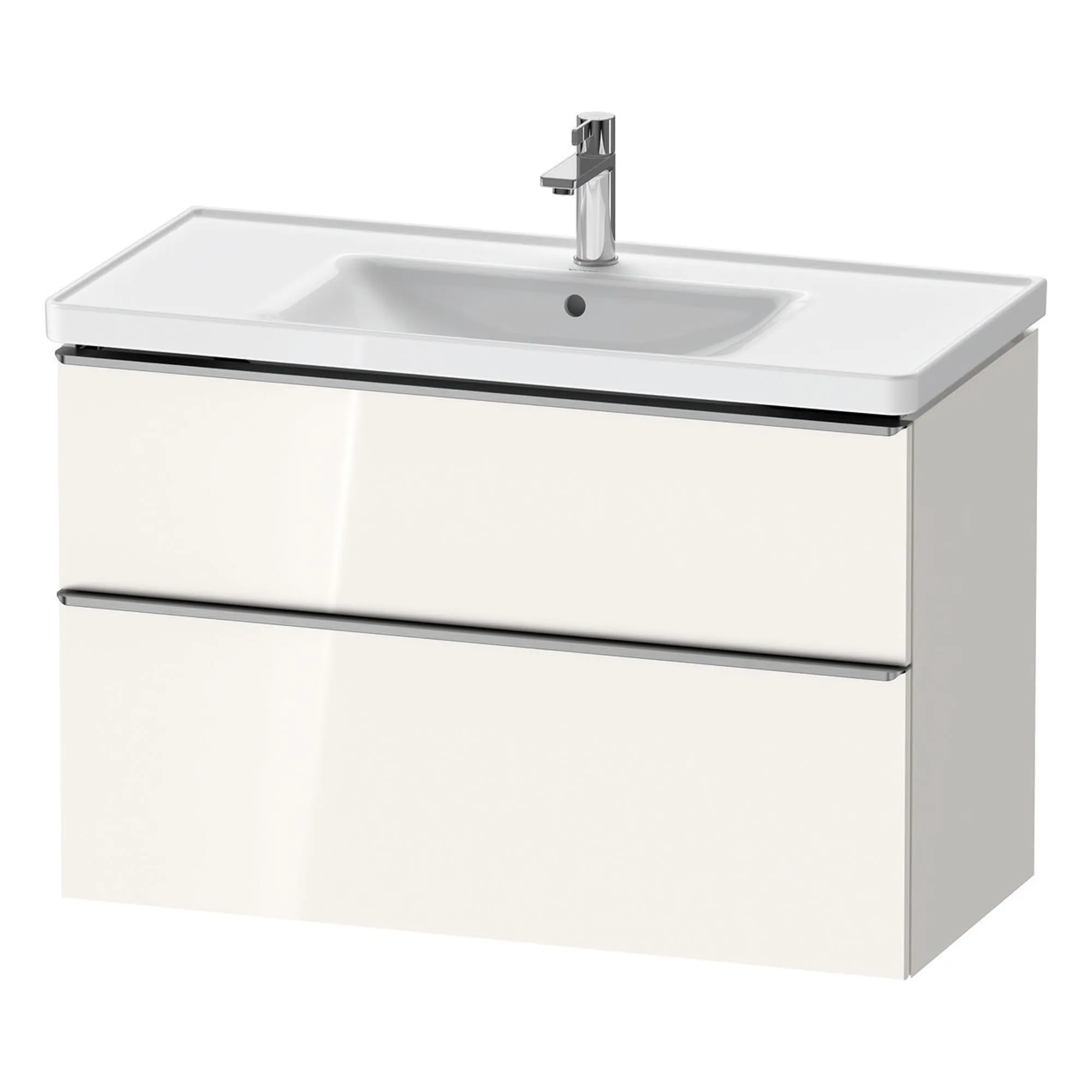 Duravit D-Neo Wall Mounted 2-Drawer Vanity Unit With Ceramic Basin - Gloss White