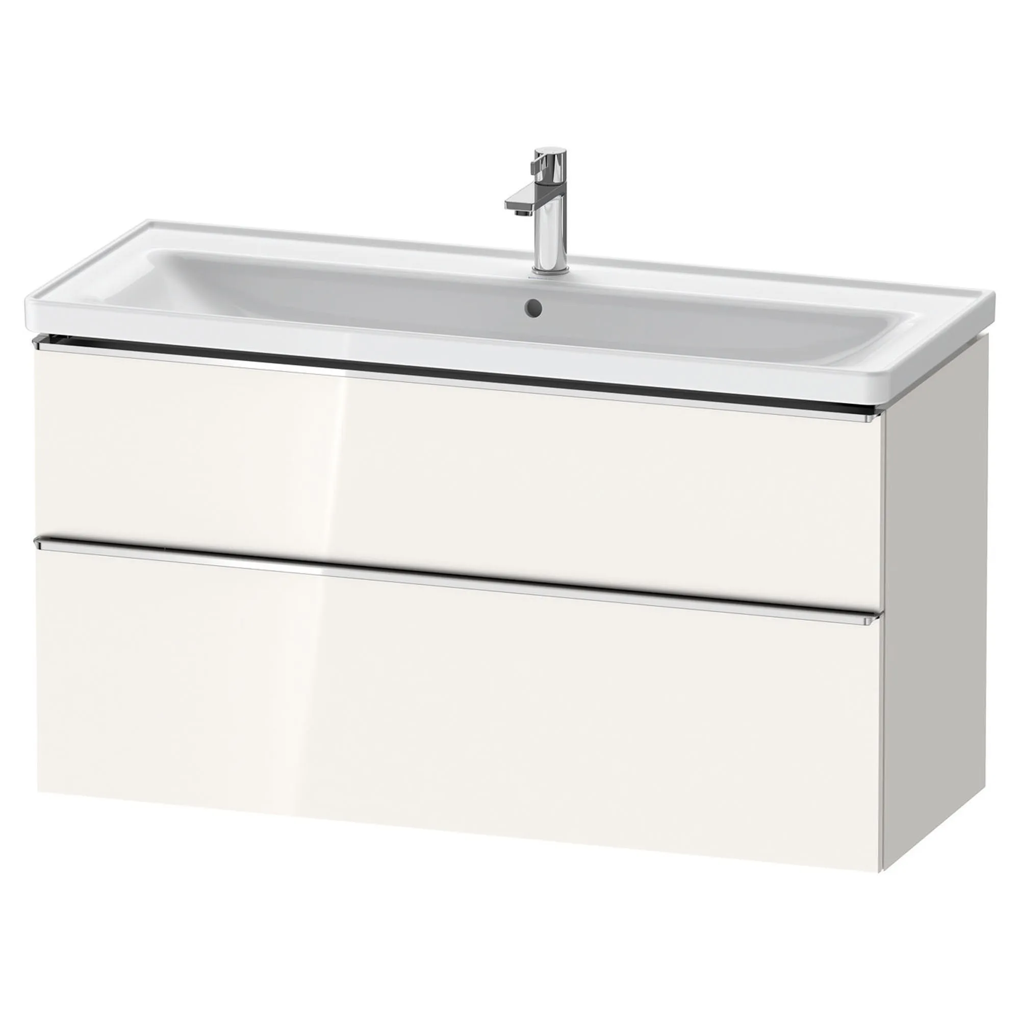 Duravit D-Neo Wall Mounted 2-Drawer Vanity Unit With Ceramic Basin - Gloss White