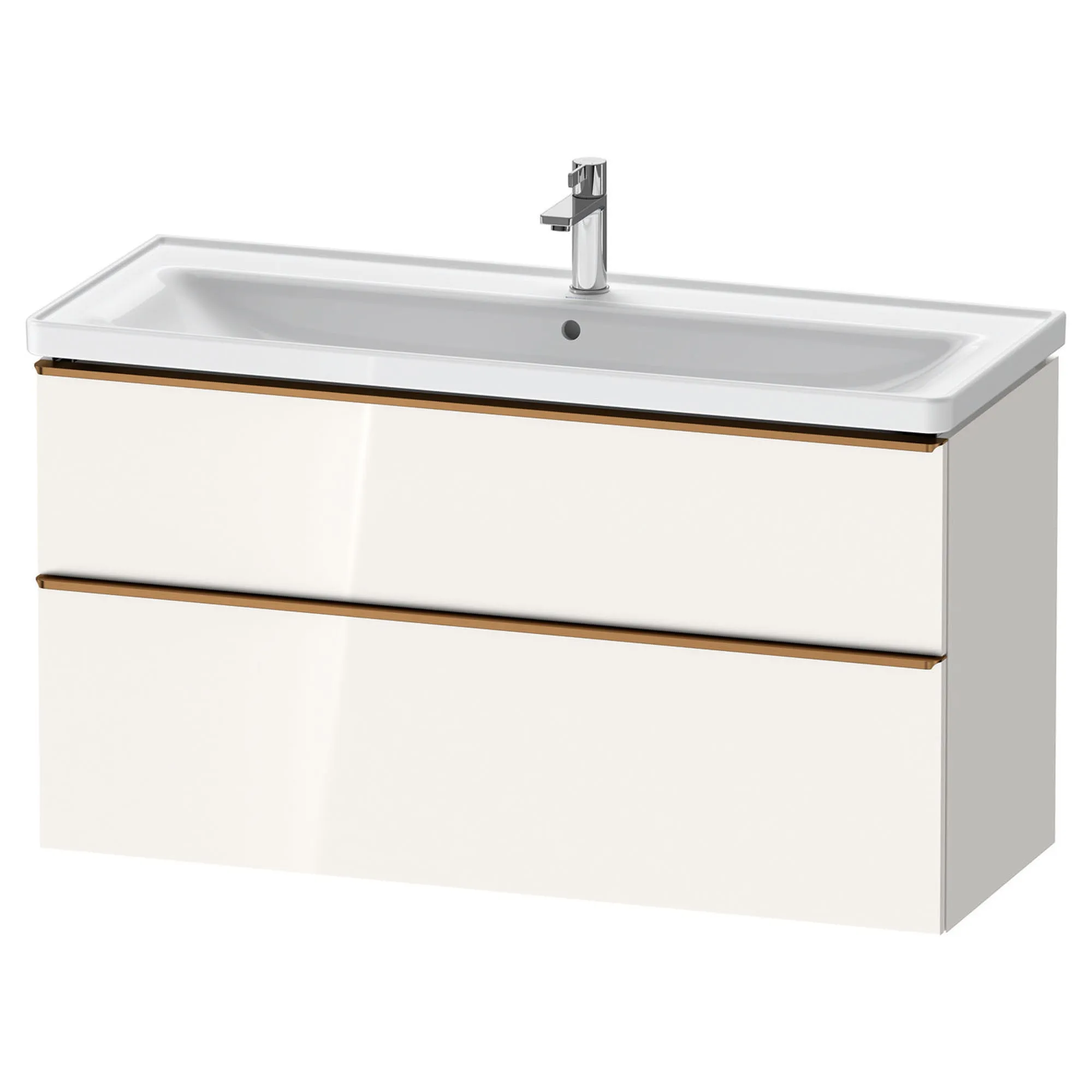 Duravit D-Neo Wall Mounted 2-Drawer Vanity Unit With Ceramic Basin - Gloss White