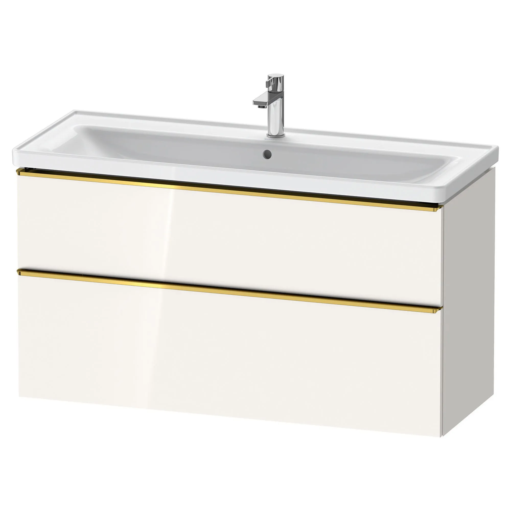 Duravit D-Neo Wall Mounted 2-Drawer Vanity Unit With Ceramic Basin - Gloss White