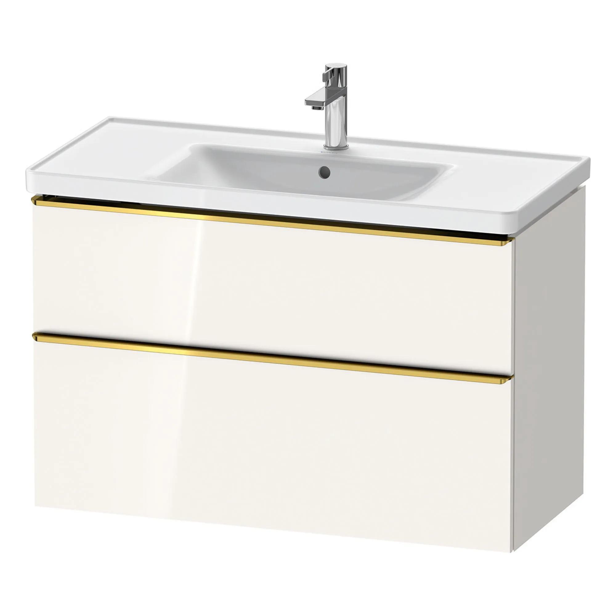 Duravit D-Neo Wall Mounted 2-Drawer Vanity Unit With Ceramic Basin - Gloss White