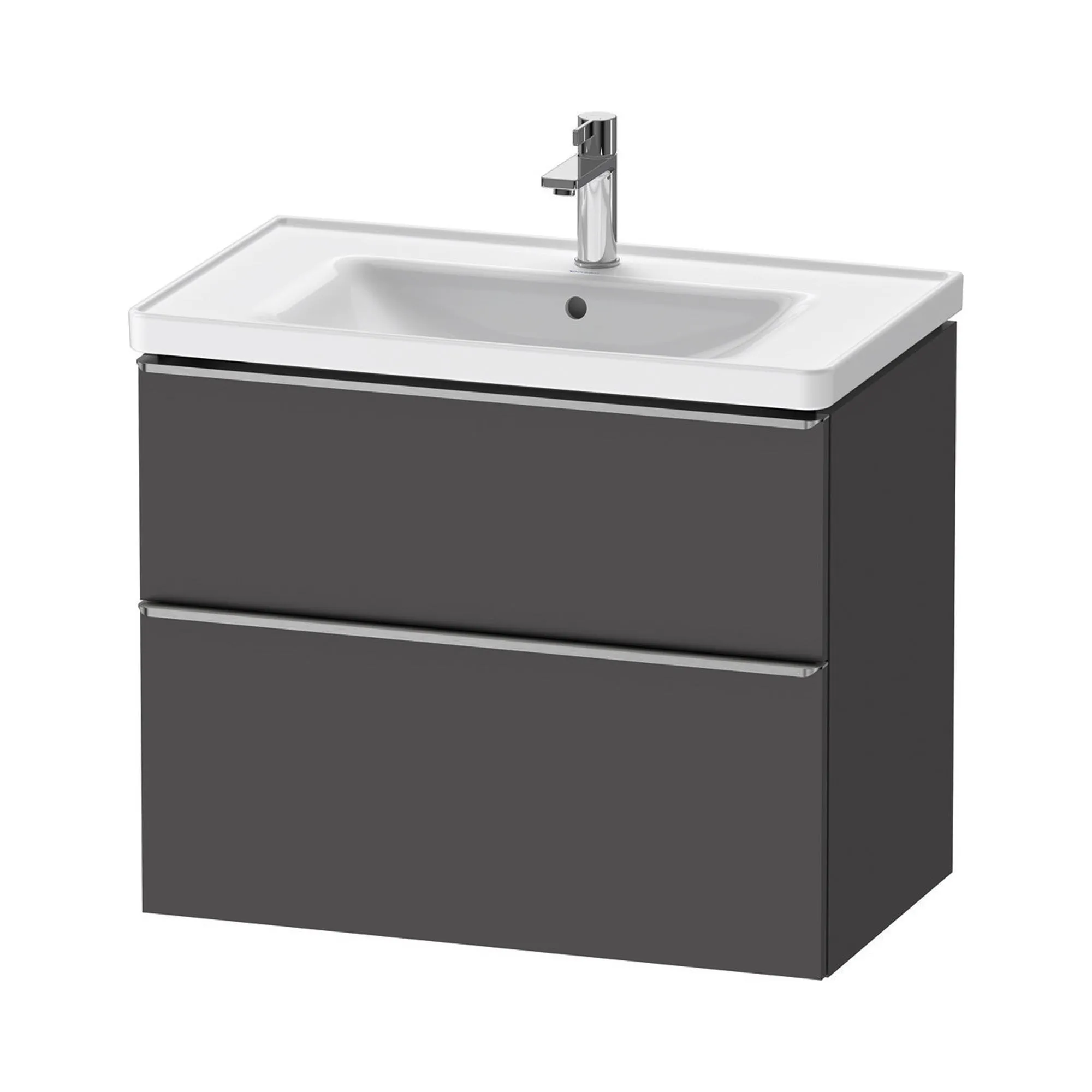 Duravit D-Neo Wall Mounted 2-Drawer Vanity Unit With Ceramic Basin - Matt Graphite