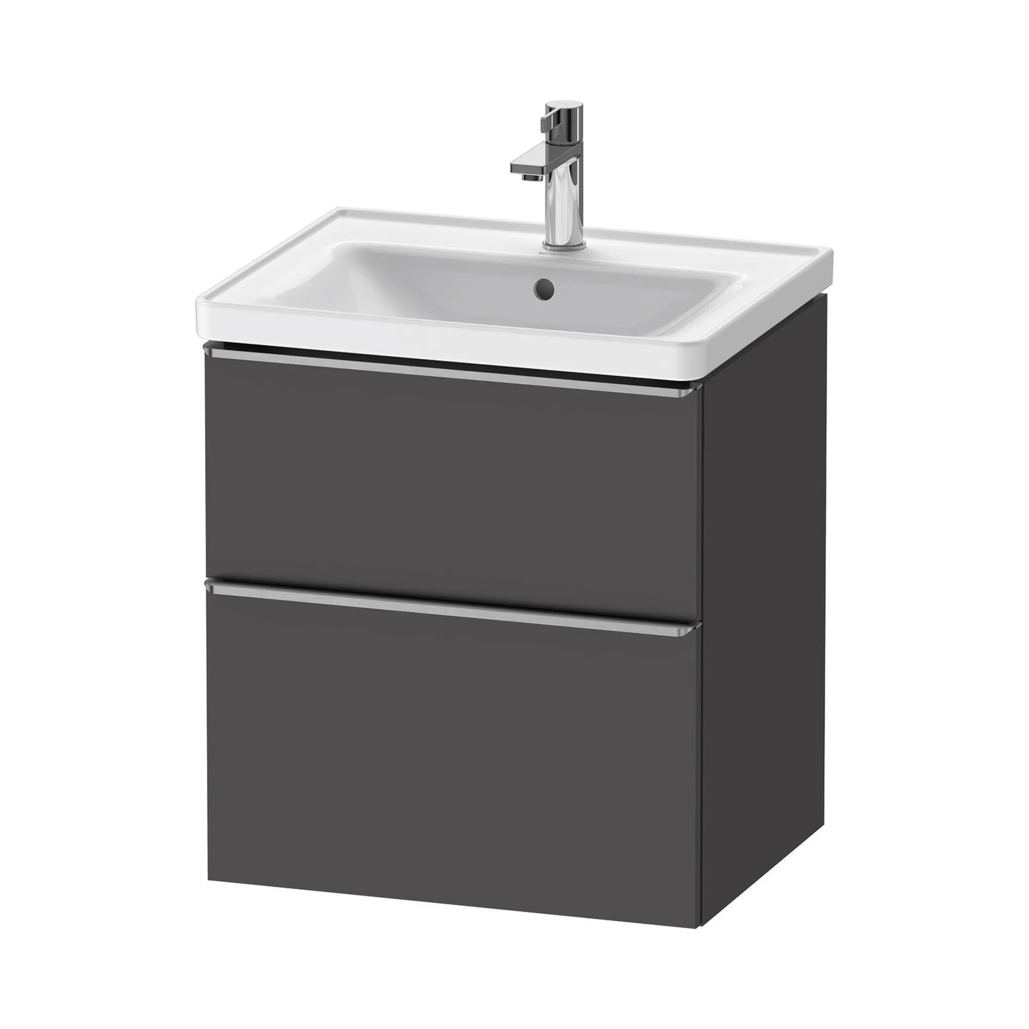 Duravit D-Neo Wall Mounted 2-Drawer Vanity Unit With Ceramic Basin - Matt Graphite