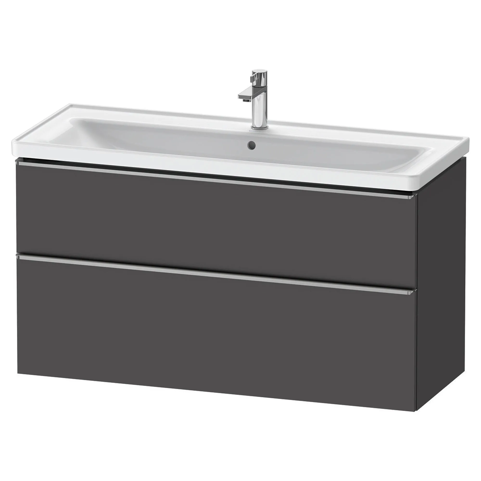 Duravit D-Neo Wall Mounted 2-Drawer Vanity Unit With Ceramic Basin - Matt Graphite