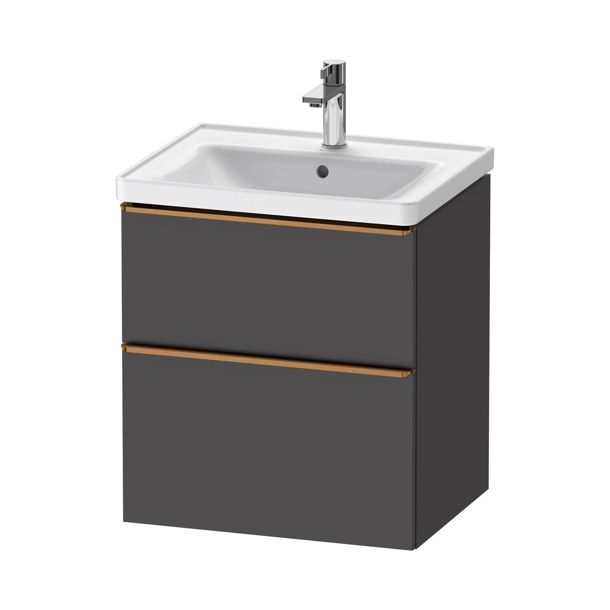 Duravit D-Neo Wall Mounted 2-Drawer Vanity Unit With Ceramic Basin - Matt Graphite