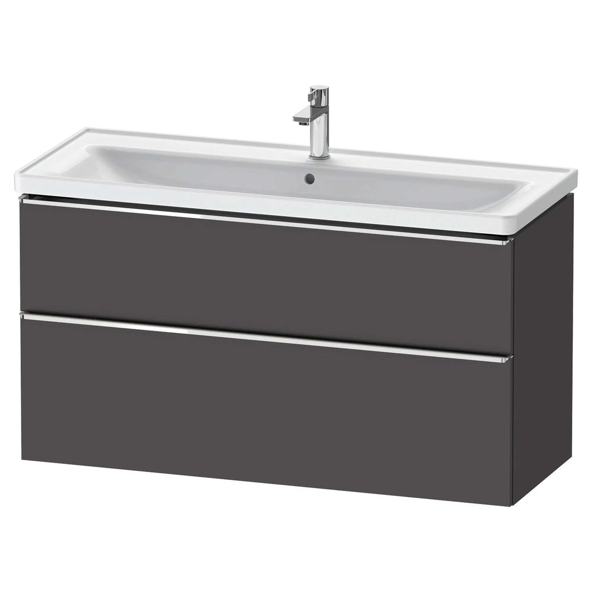 Duravit D-Neo Wall Mounted 2-Drawer Vanity Unit With Ceramic Basin - Matt Graphite