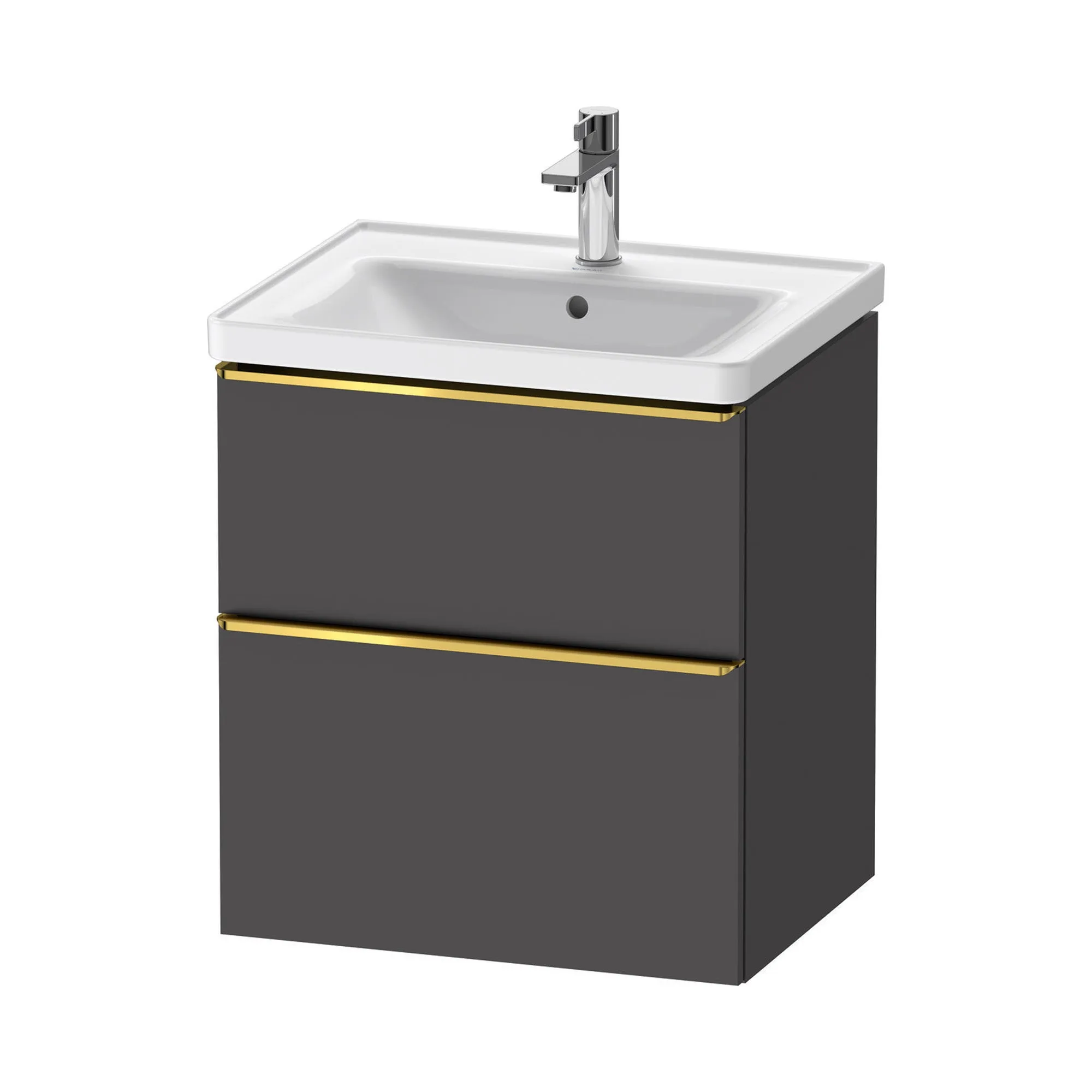 Duravit D-Neo Wall Mounted 2-Drawer Vanity Unit With Ceramic Basin - Matt Graphite