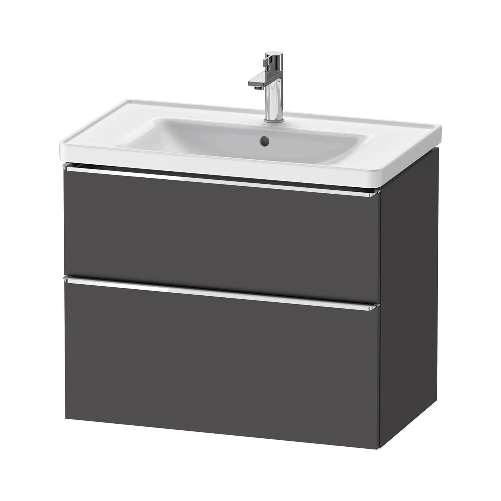 Duravit D-Neo Wall Mounted 2-Drawer Vanity Unit With Ceramic Basin - Matt Graphite