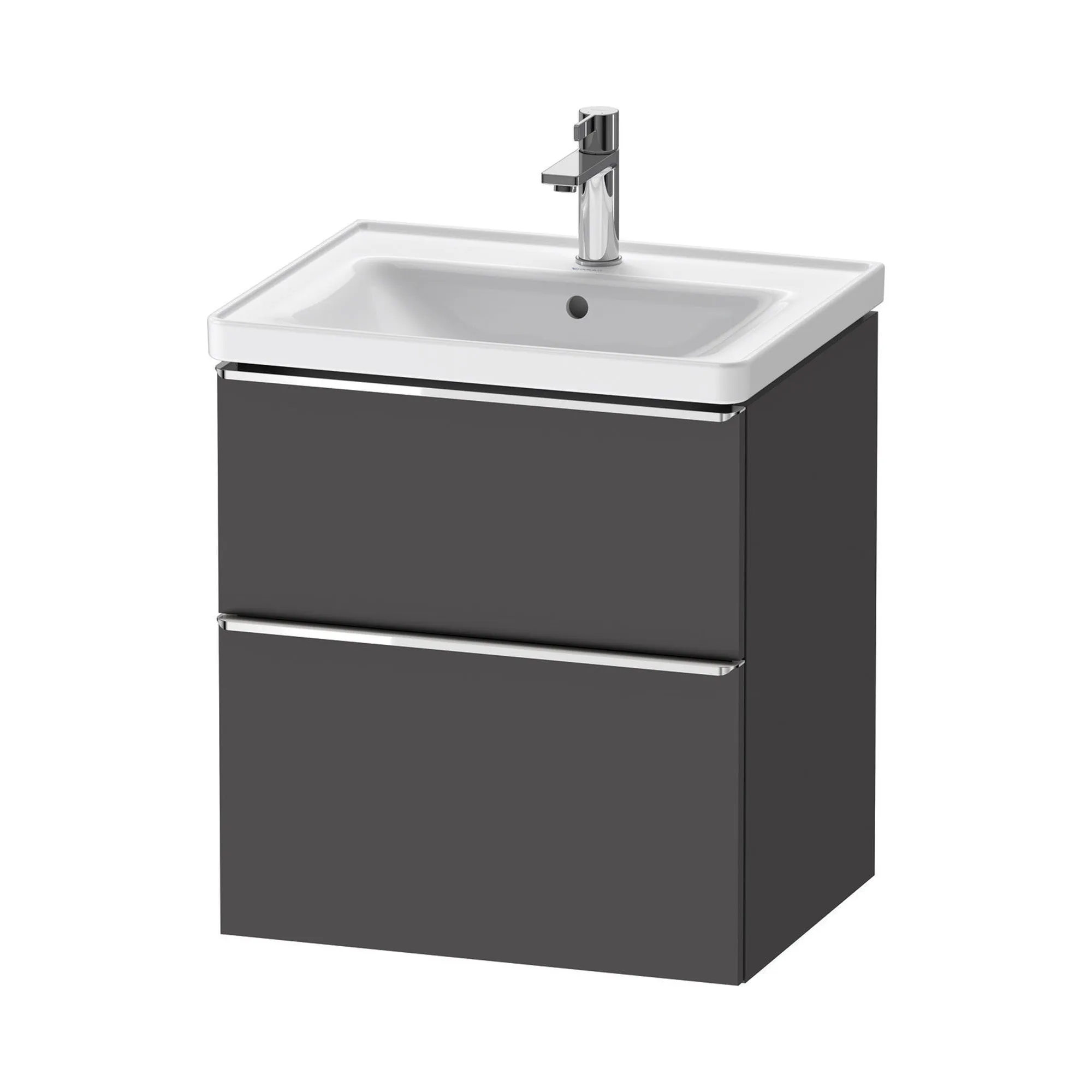 Duravit D-Neo Wall Mounted 2-Drawer Vanity Unit With Ceramic Basin - Matt Graphite