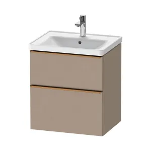 Duravit D-Neo Wall Mounted 2-Drawer Vanity Unit With Ceramic Basin - Matt Linen