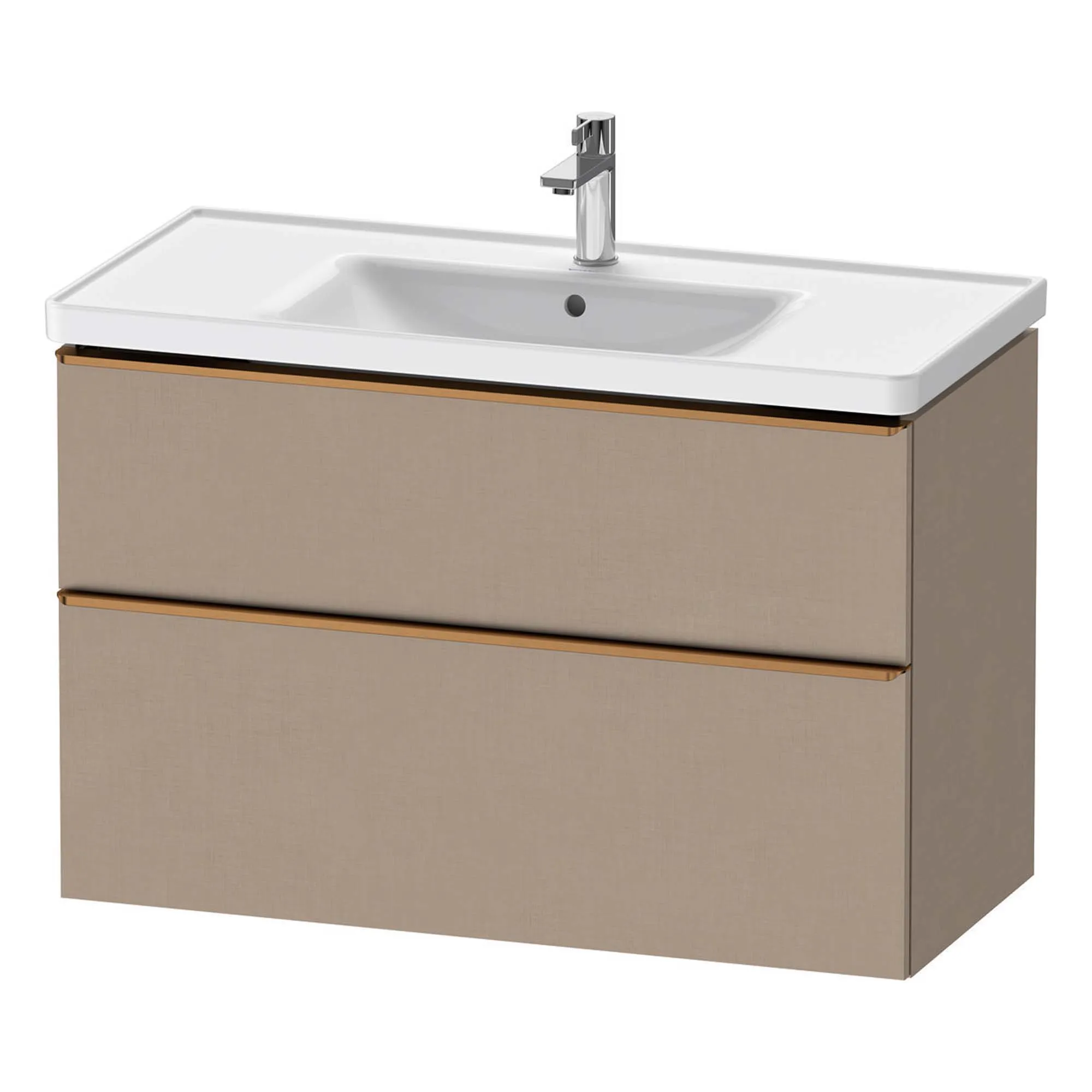 Duravit D-Neo Wall Mounted 2-Drawer Vanity Unit With Ceramic Basin - Matt Linen