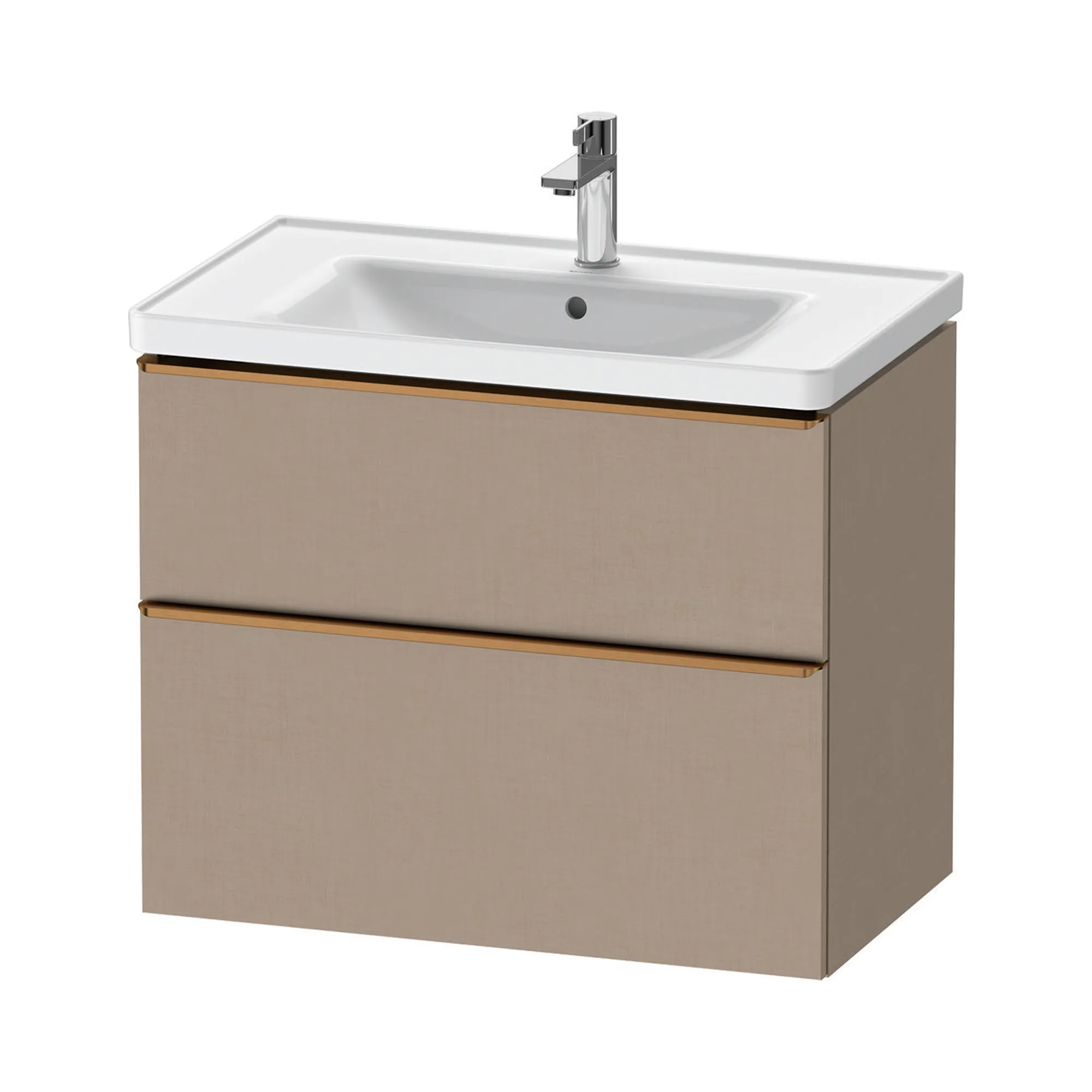 Duravit D-Neo Wall Mounted 2-Drawer Vanity Unit With Ceramic Basin - Matt Linen