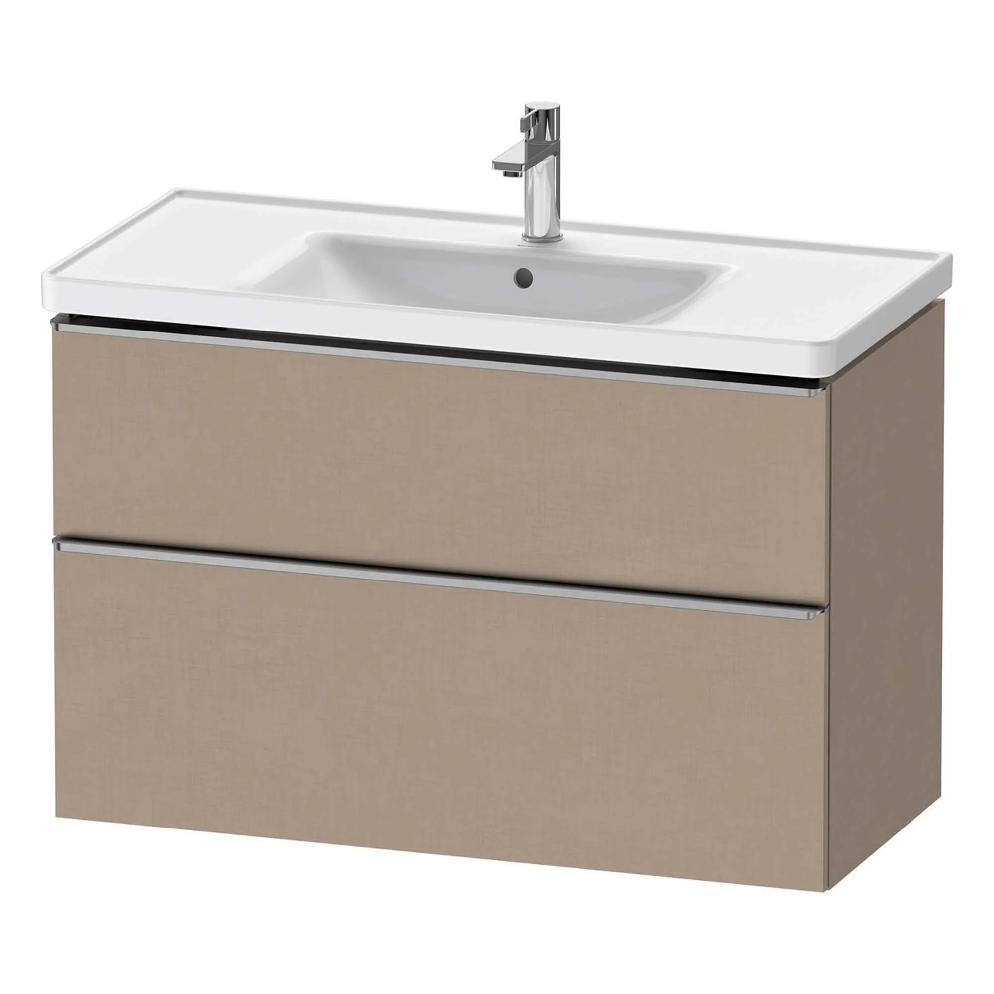 Duravit D-Neo Wall Mounted 2-Drawer Vanity Unit With Ceramic Basin - Matt Linen