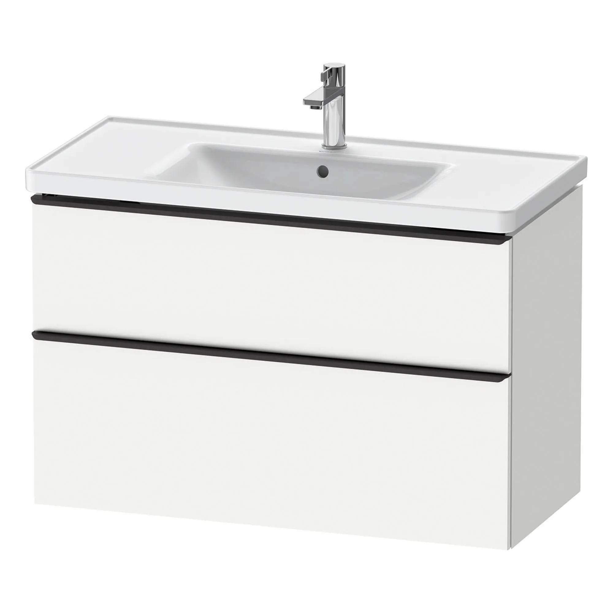 Duravit D-Neo Wall Mounted 2-Drawer Vanity Unit With Ceramic Basin - Matt White