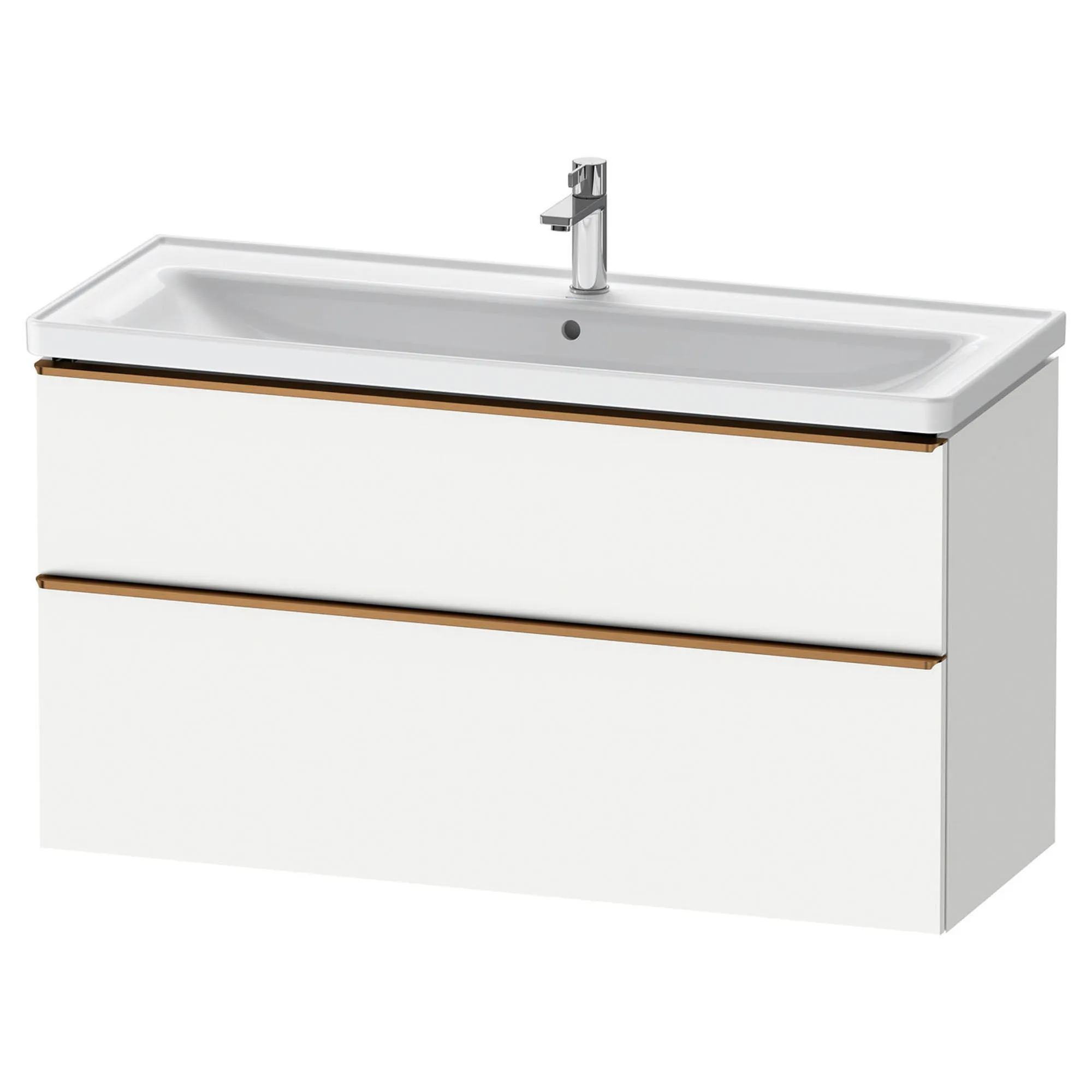 Duravit D-Neo Wall Mounted 2-Drawer Vanity Unit With Ceramic Basin - Matt White