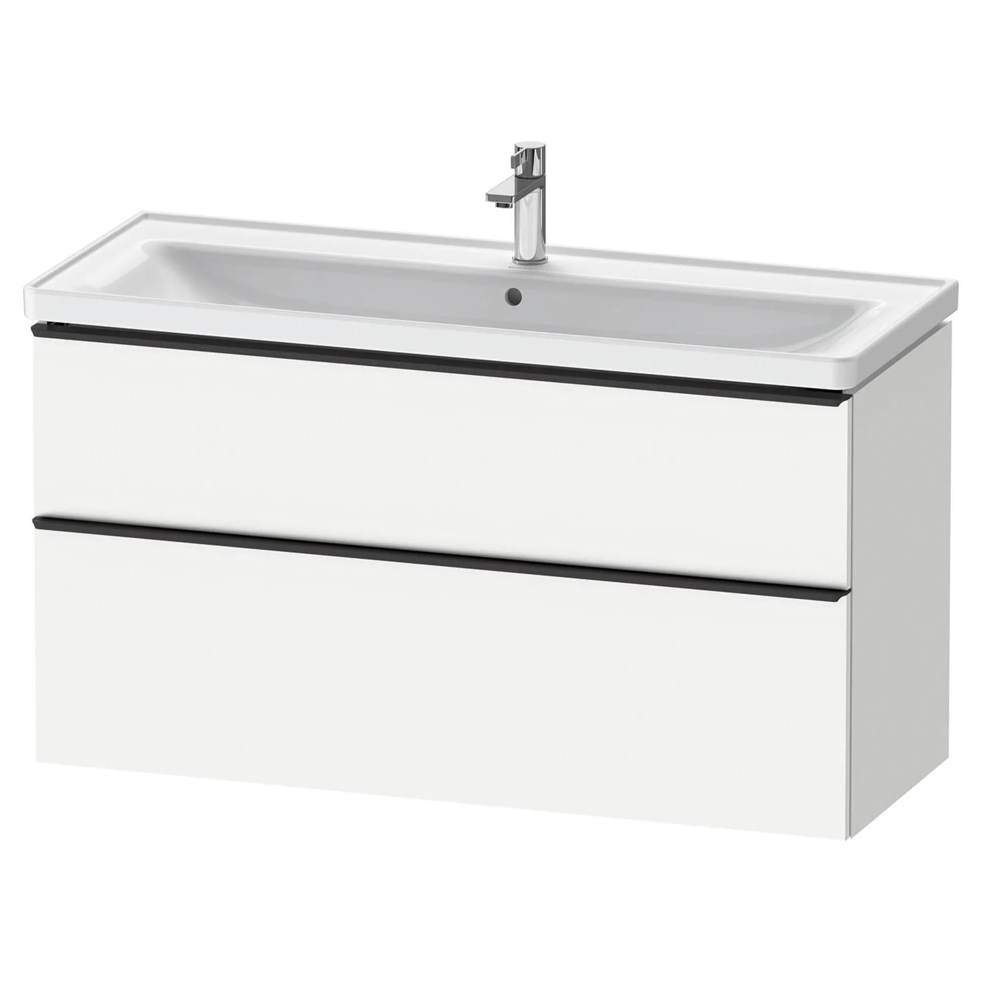 Duravit D-Neo Wall Mounted 2-Drawer Vanity Unit With Ceramic Basin - Matt White