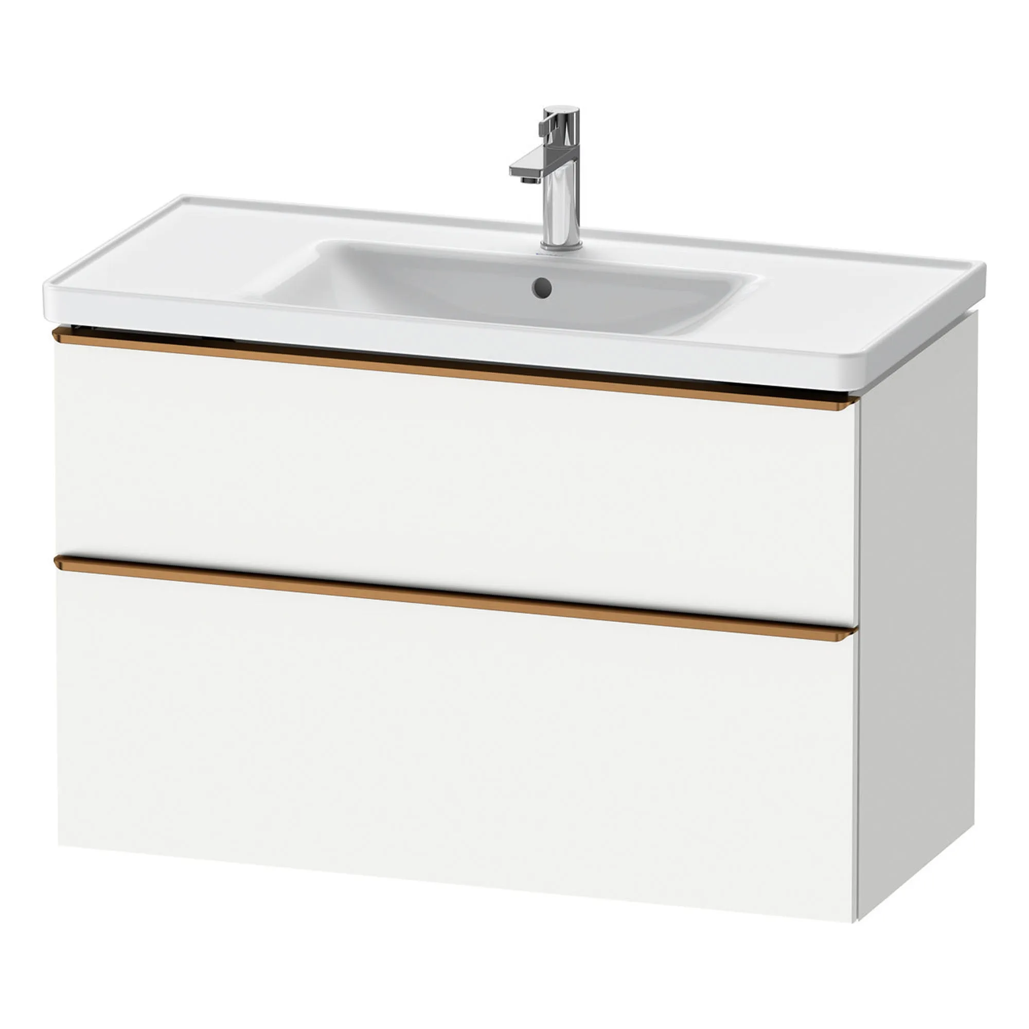 Duravit D-Neo Wall Mounted 2-Drawer Vanity Unit With Ceramic Basin - Matt White
