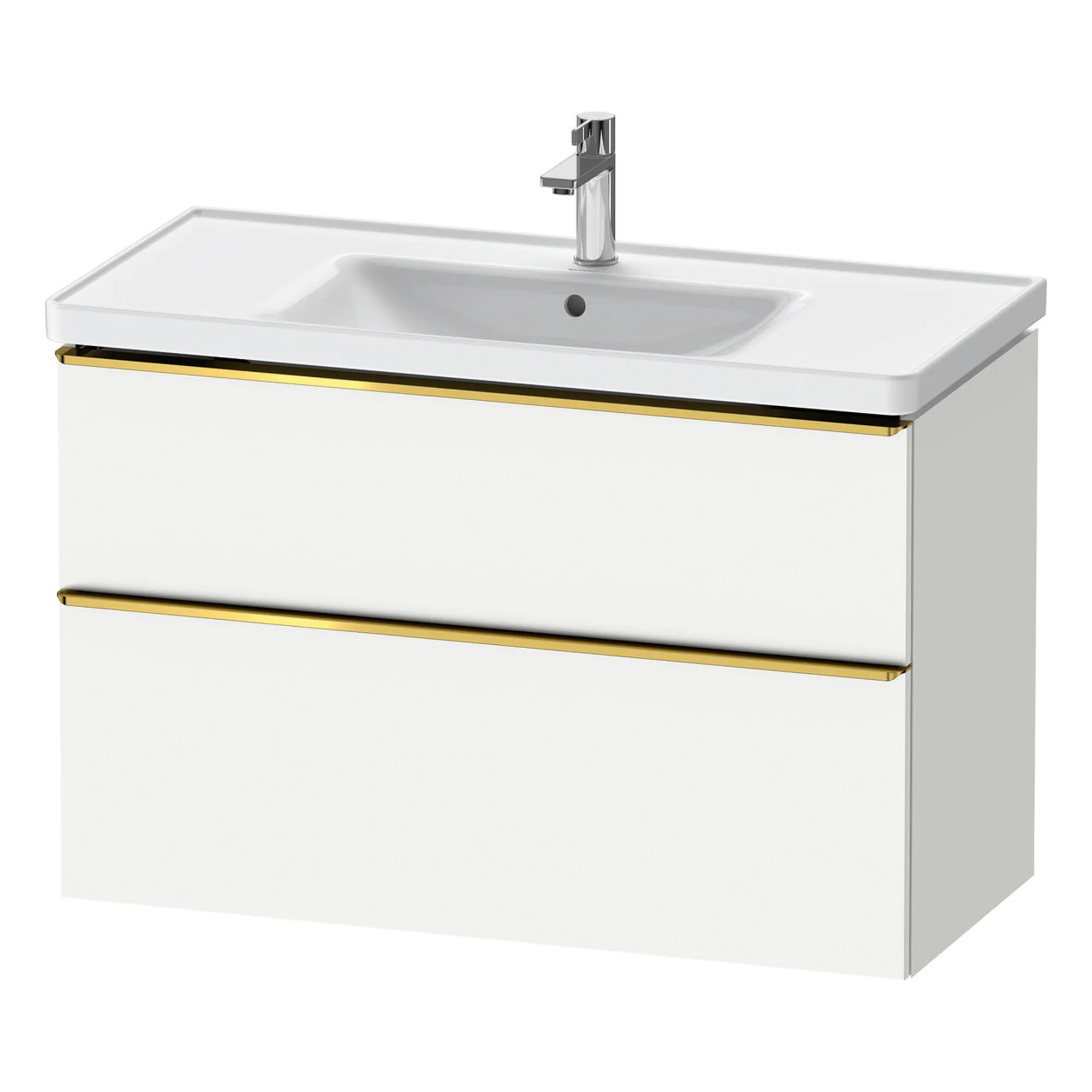 Duravit D-Neo Wall Mounted 2-Drawer Vanity Unit With Ceramic Basin - Matt White