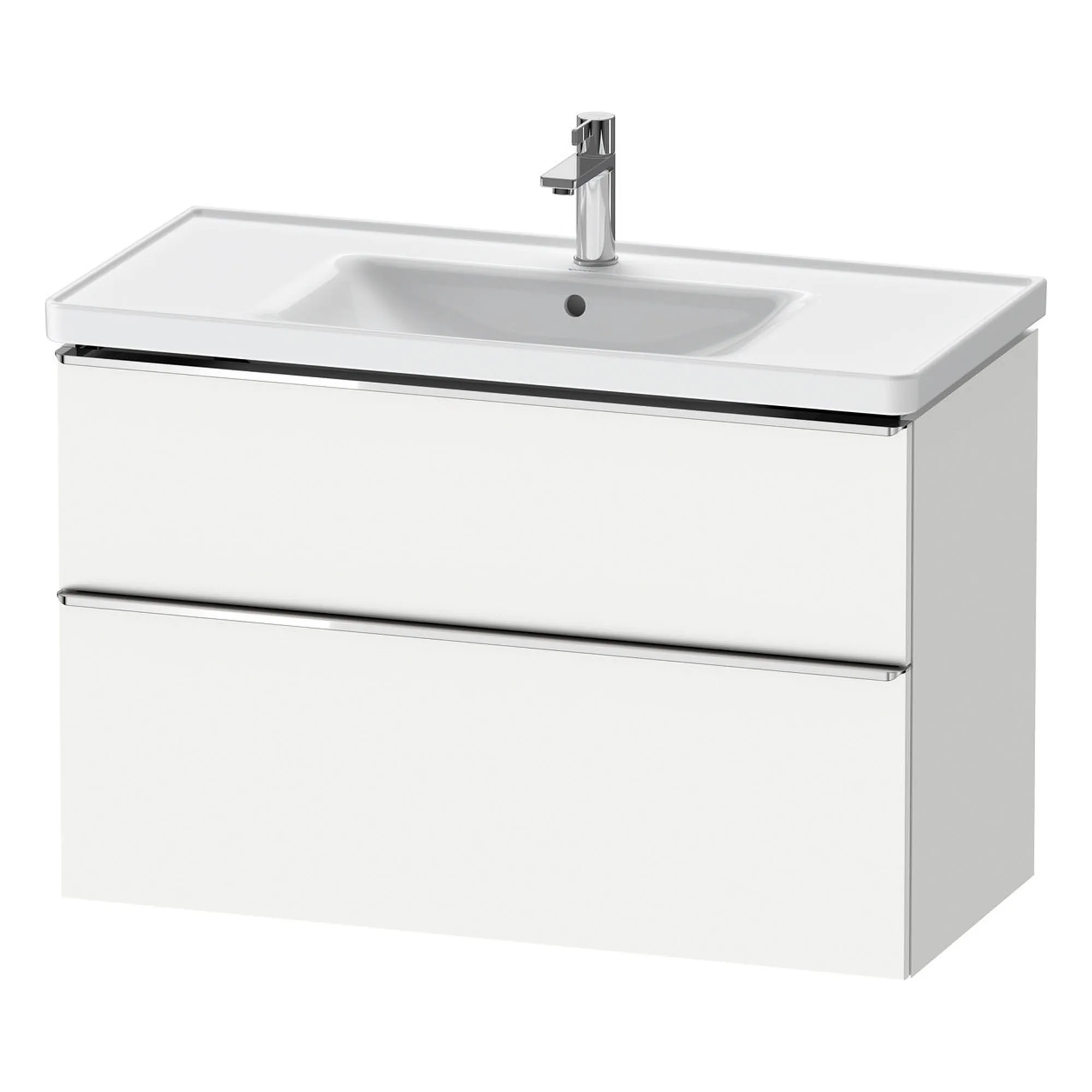 Duravit D-Neo Wall Mounted 2-Drawer Vanity Unit With Ceramic Basin - Matt White