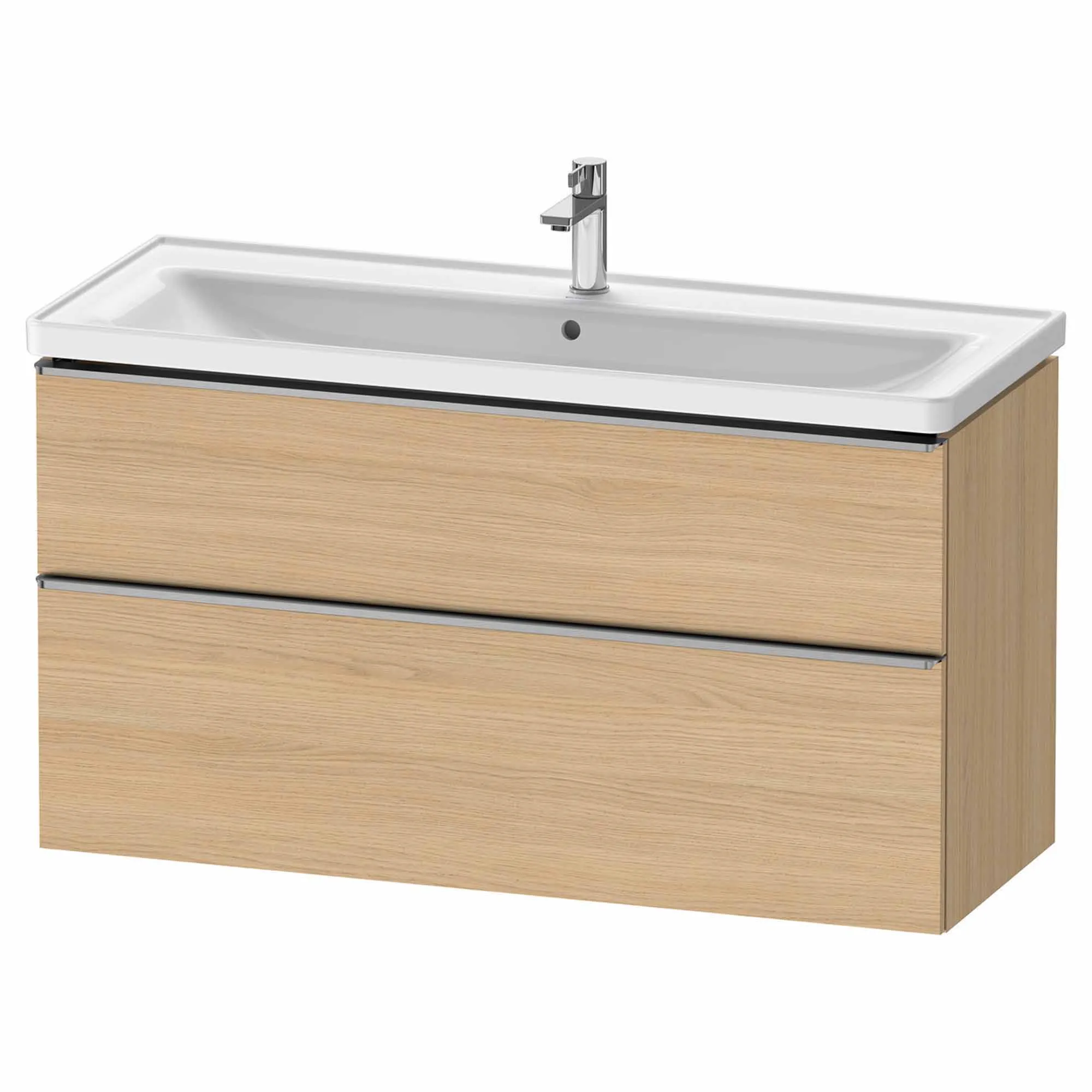 Duravit D-Neo Wall Mounted 2-Drawer Vanity Unit With Ceramic Basin - Natural Oak