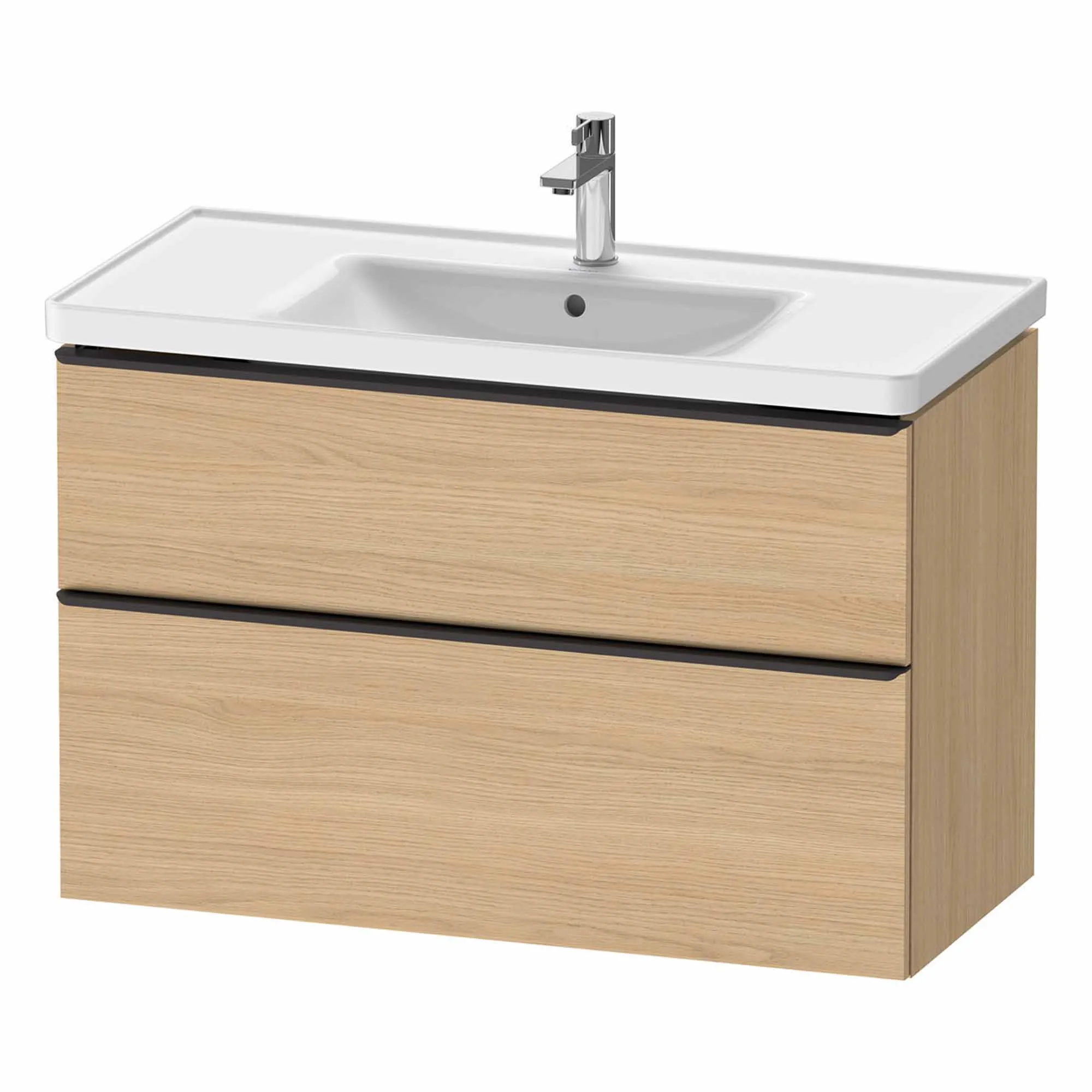 Duravit D-Neo Wall Mounted 2-Drawer Vanity Unit With Ceramic Basin - Natural Oak