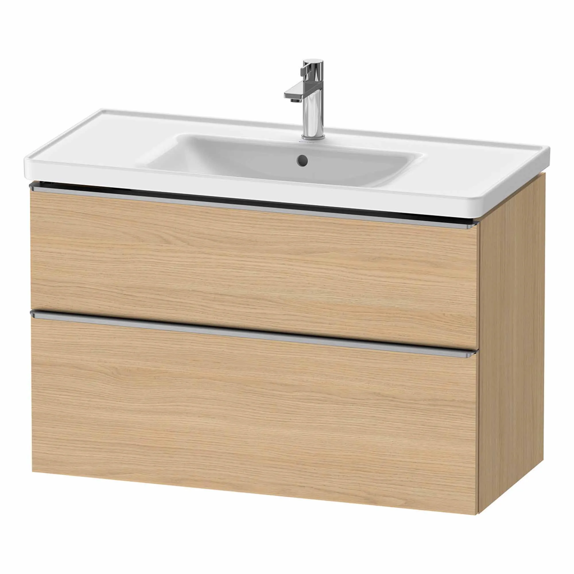 Duravit D-Neo Wall Mounted 2-Drawer Vanity Unit With Ceramic Basin - Natural Oak
