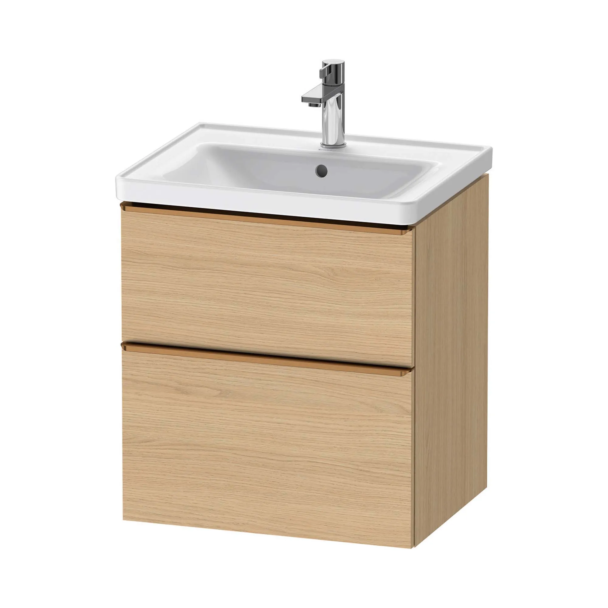Duravit D-Neo Wall Mounted 2-Drawer Vanity Unit With Ceramic Basin - Natural Oak