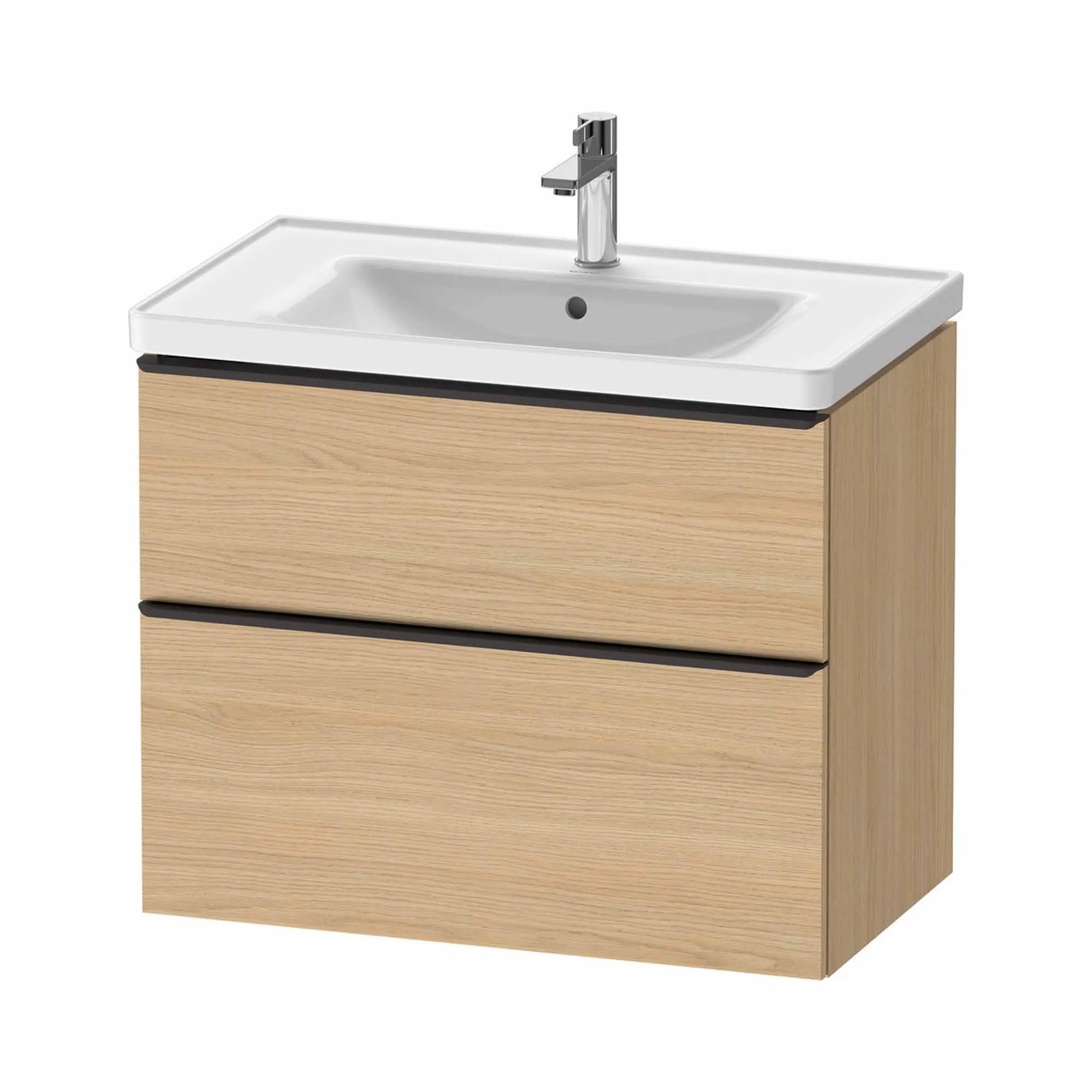 Duravit D-Neo Wall Mounted 2-Drawer Vanity Unit With Ceramic Basin - Natural Oak
