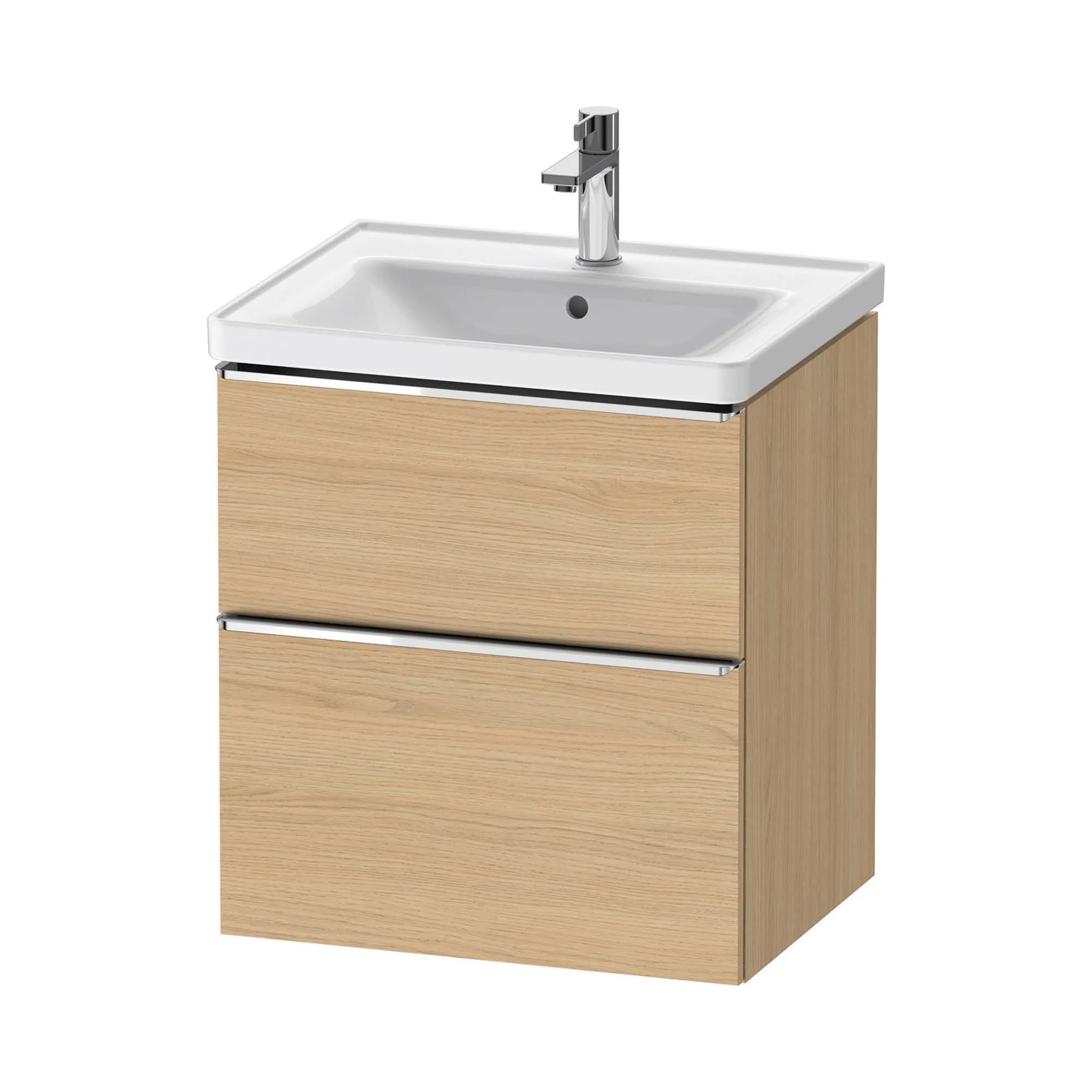 Duravit D-Neo Wall Mounted 2-Drawer Vanity Unit With Ceramic Basin - Natural Oak