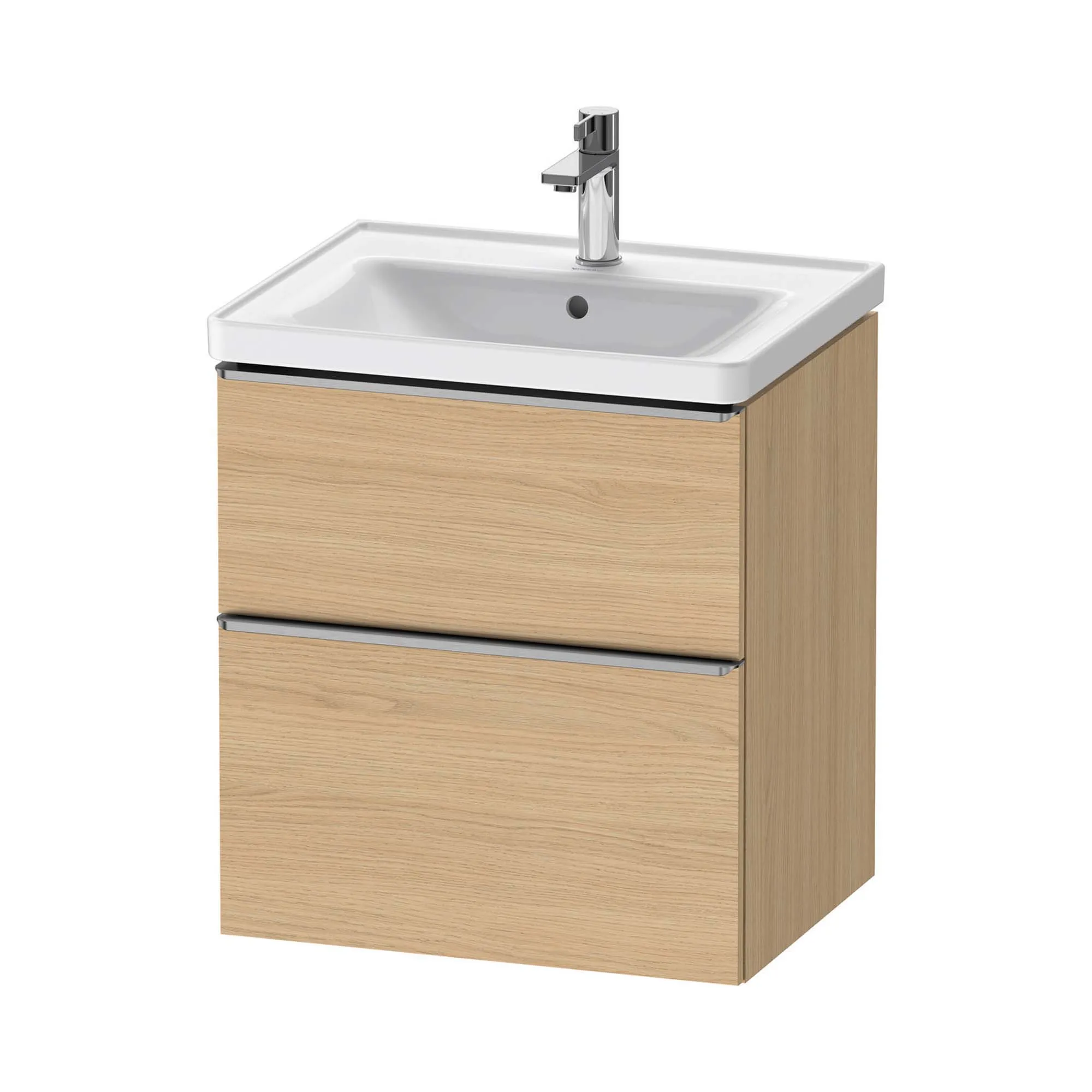 Duravit D-Neo Wall Mounted 2-Drawer Vanity Unit With Ceramic Basin - Natural Oak