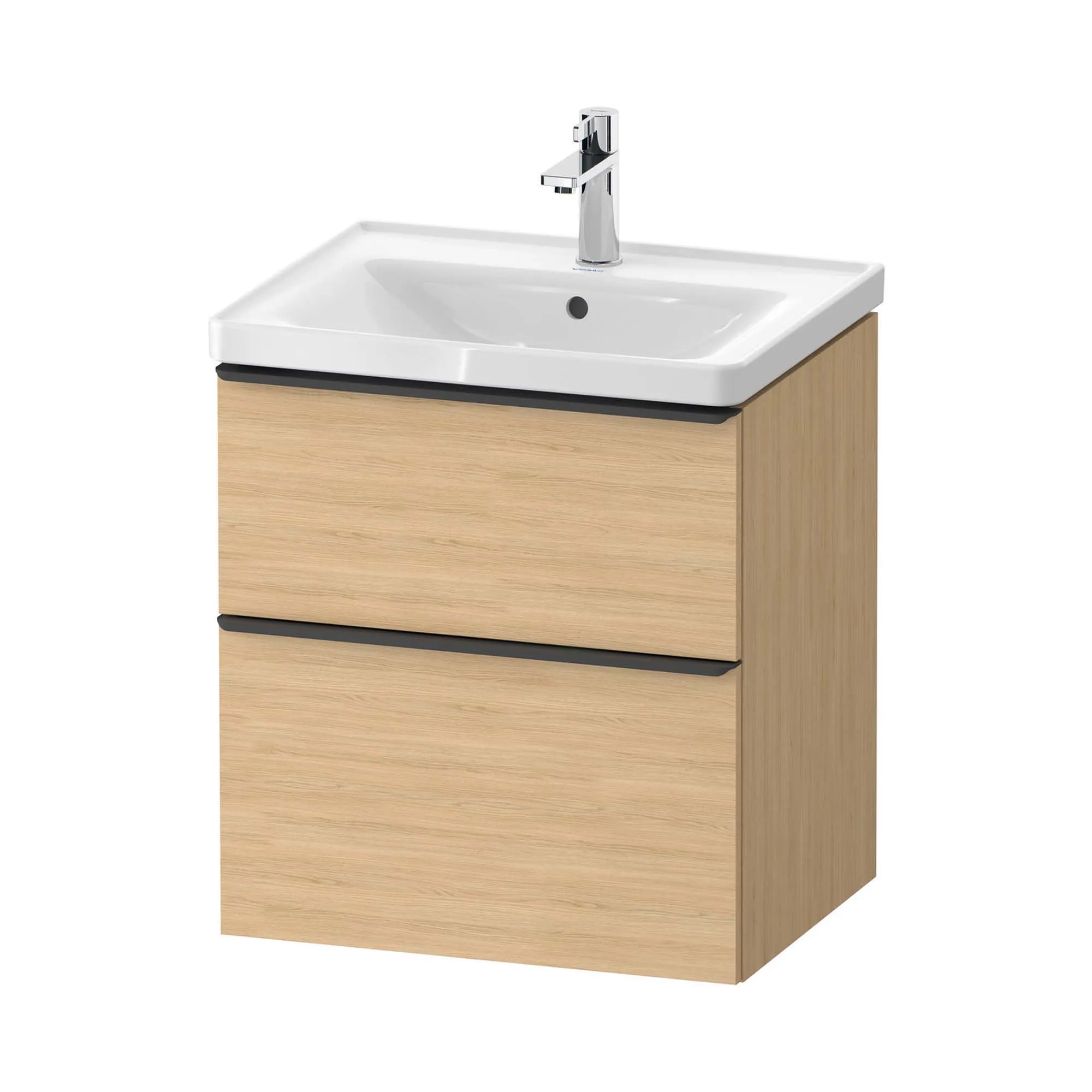 Duravit D-Neo Wall Mounted 2-Drawer Vanity Unit With Ceramic Basin - Natural Oak