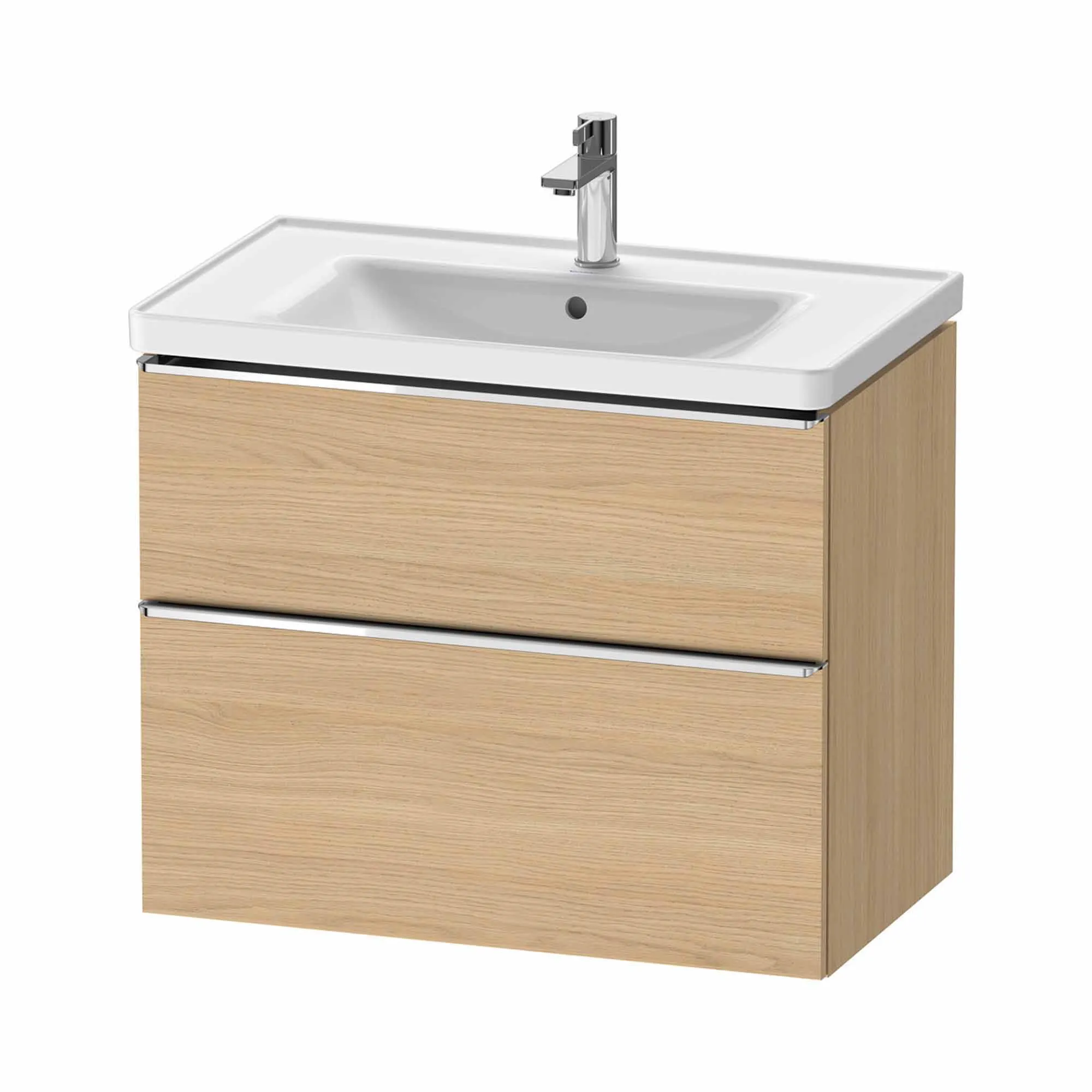 Duravit D-Neo Wall Mounted 2-Drawer Vanity Unit With Ceramic Basin - Natural Oak