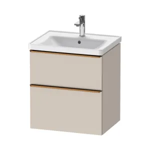 Duravit D-Neo Wall Mounted 2-Drawer Vanity Unit With Ceramic Basin - Taupe