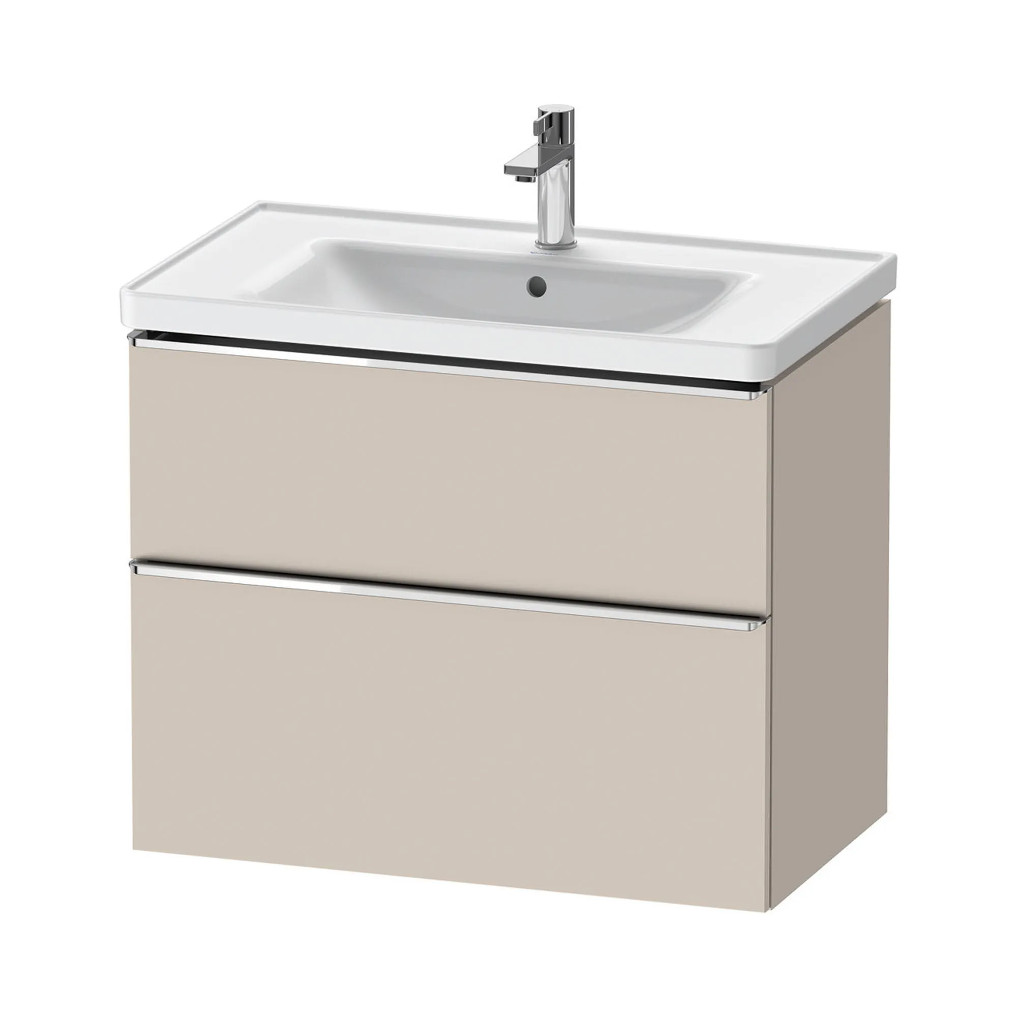 Duravit D-Neo Wall Mounted 2-Drawer Vanity Unit With Ceramic Basin - Taupe