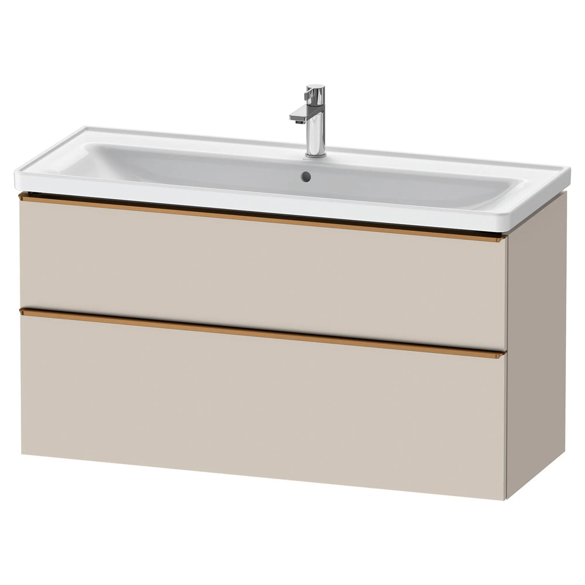 Duravit D-Neo Wall Mounted 2-Drawer Vanity Unit With Ceramic Basin - Taupe