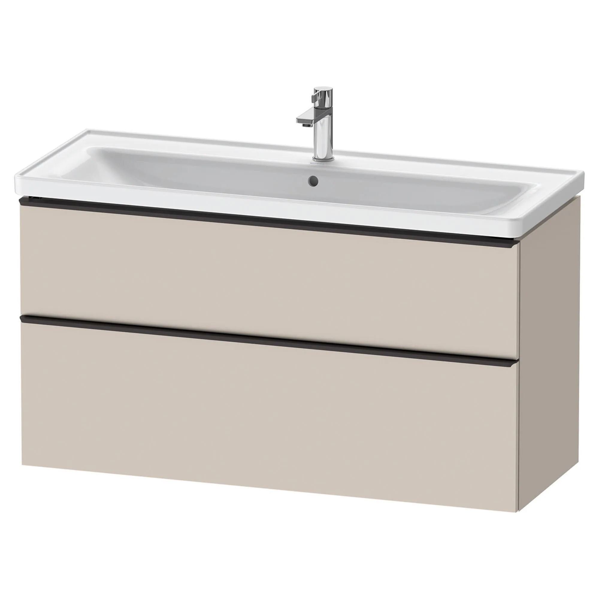 Duravit D-Neo Wall Mounted 2-Drawer Vanity Unit With Ceramic Basin - Taupe