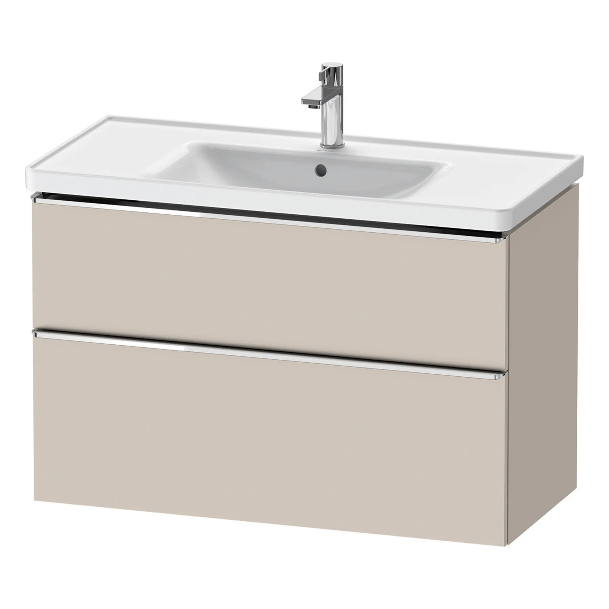 Duravit D-Neo Wall Mounted 2-Drawer Vanity Unit With Ceramic Basin - Taupe