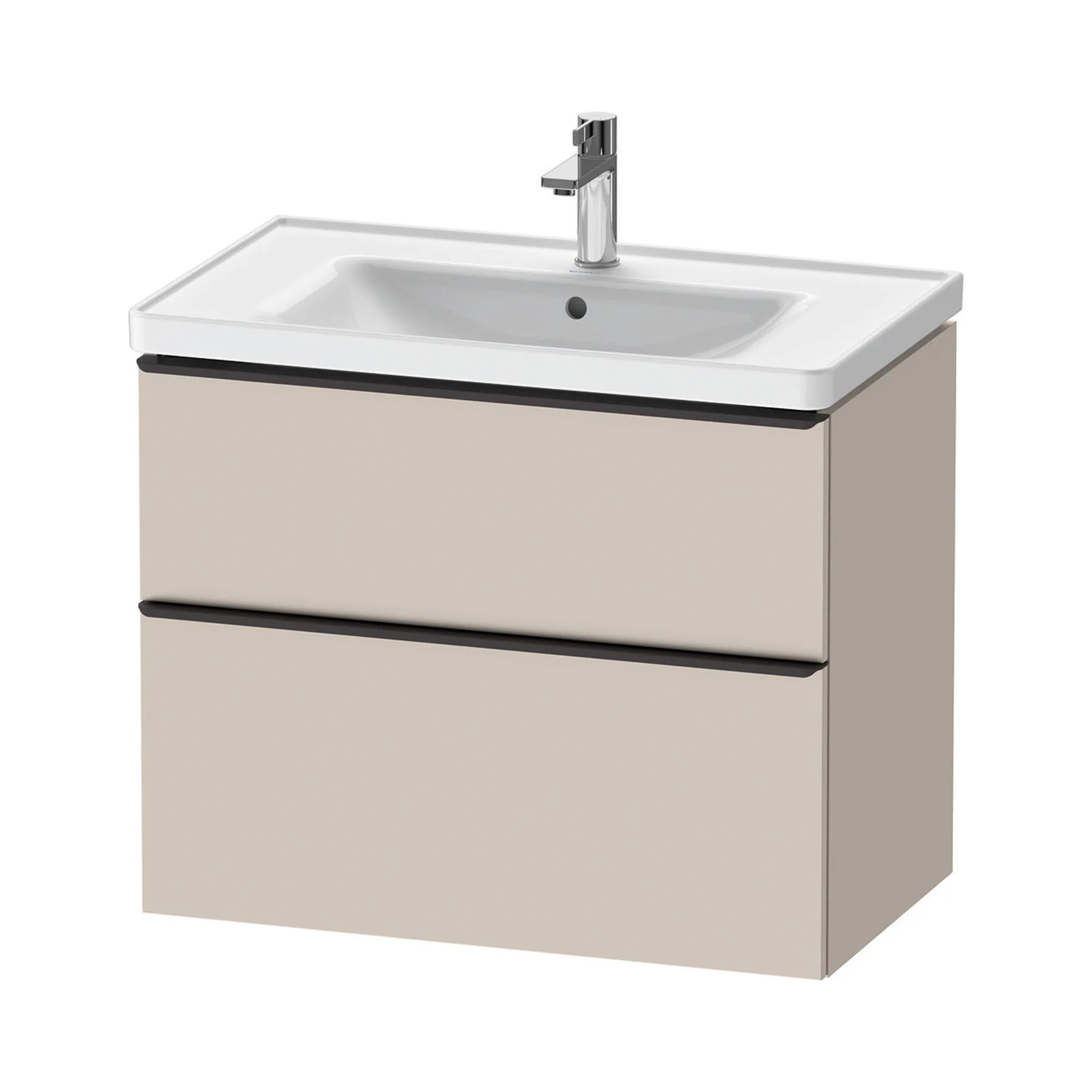 Duravit D-Neo Wall Mounted 2-Drawer Vanity Unit With Ceramic Basin - Taupe