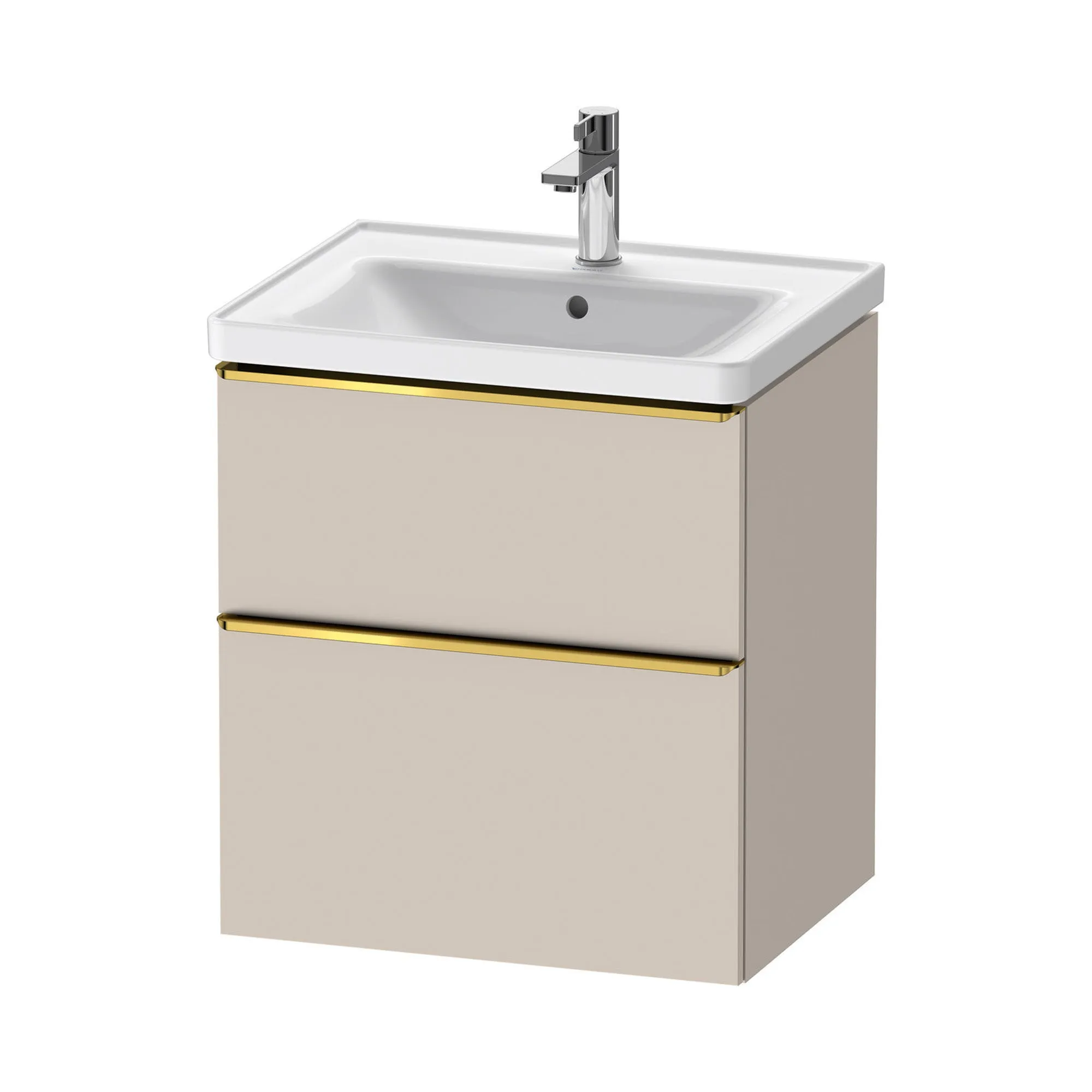 Duravit D-Neo Wall Mounted 2-Drawer Vanity Unit With Ceramic Basin - Taupe