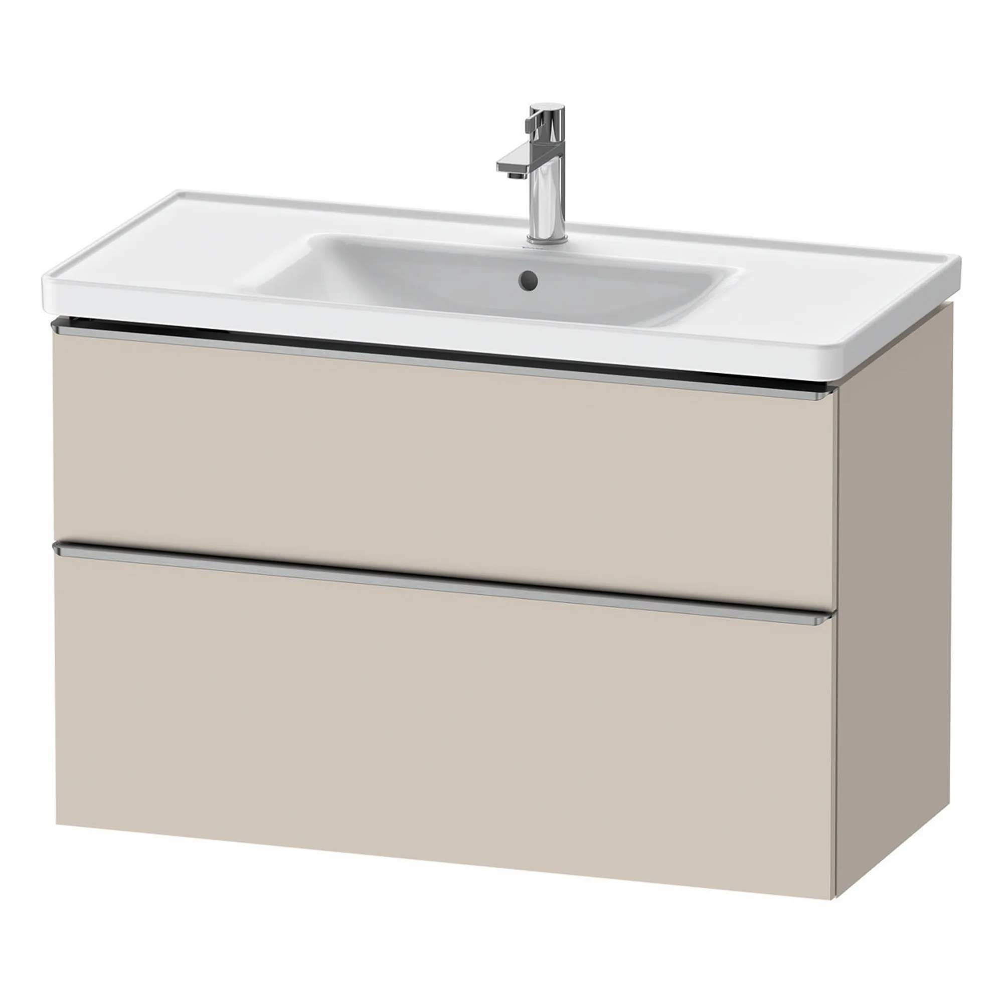 Duravit D-Neo Wall Mounted 2-Drawer Vanity Unit With Ceramic Basin - Taupe