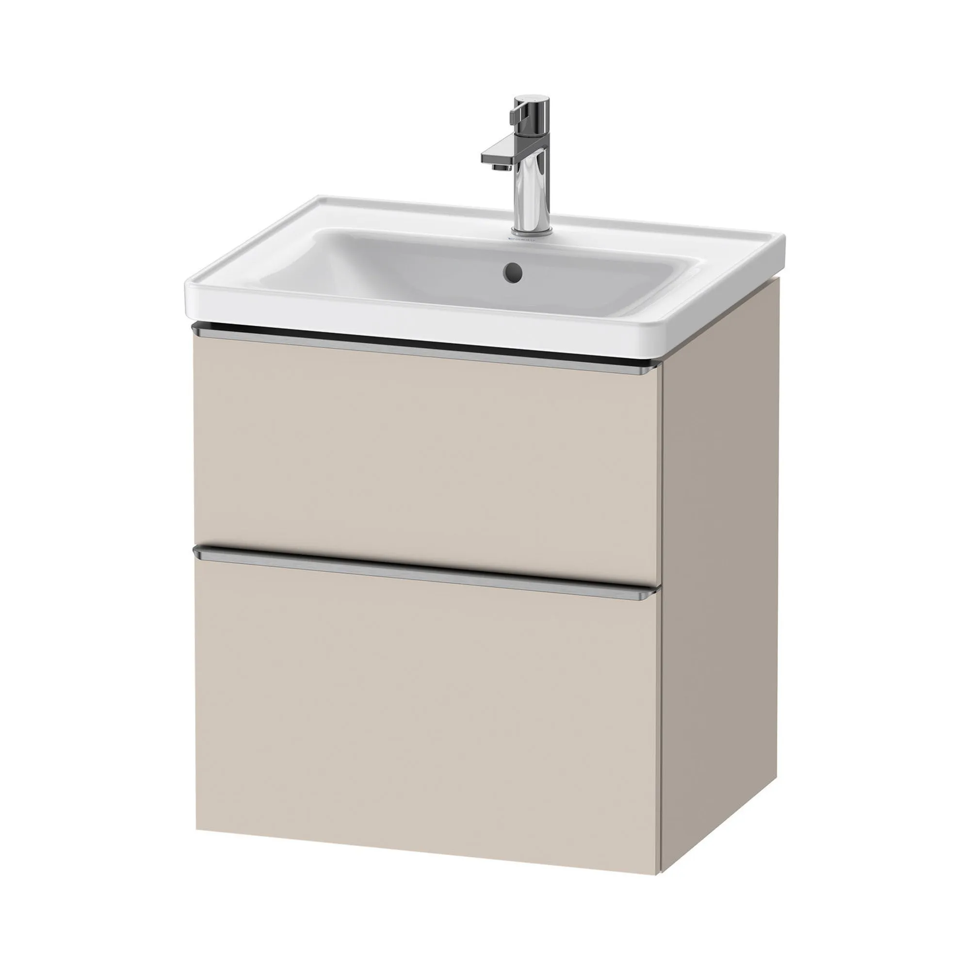 Duravit D-Neo Wall Mounted 2-Drawer Vanity Unit With Ceramic Basin - Taupe