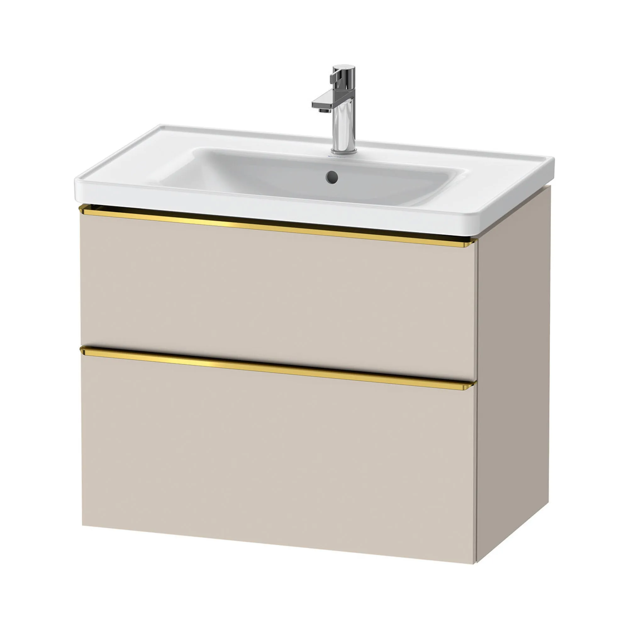Duravit D-Neo Wall Mounted 2-Drawer Vanity Unit With Ceramic Basin - Taupe