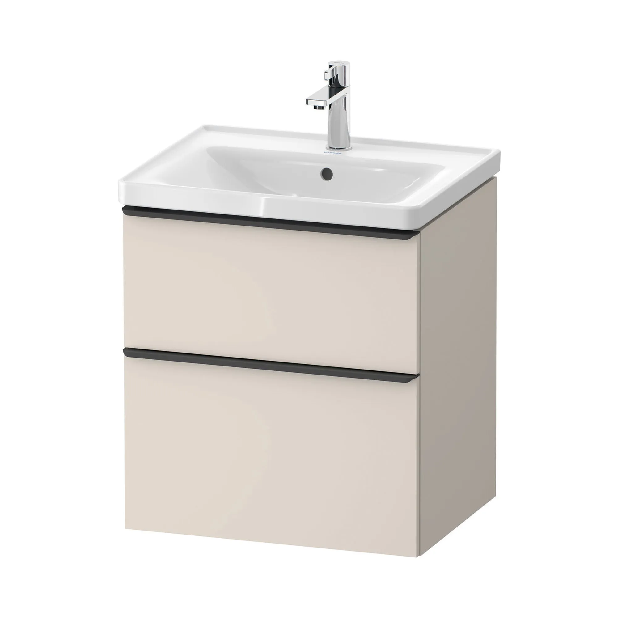 Duravit D-Neo Wall Mounted 2-Drawer Vanity Unit With Ceramic Basin - Taupe